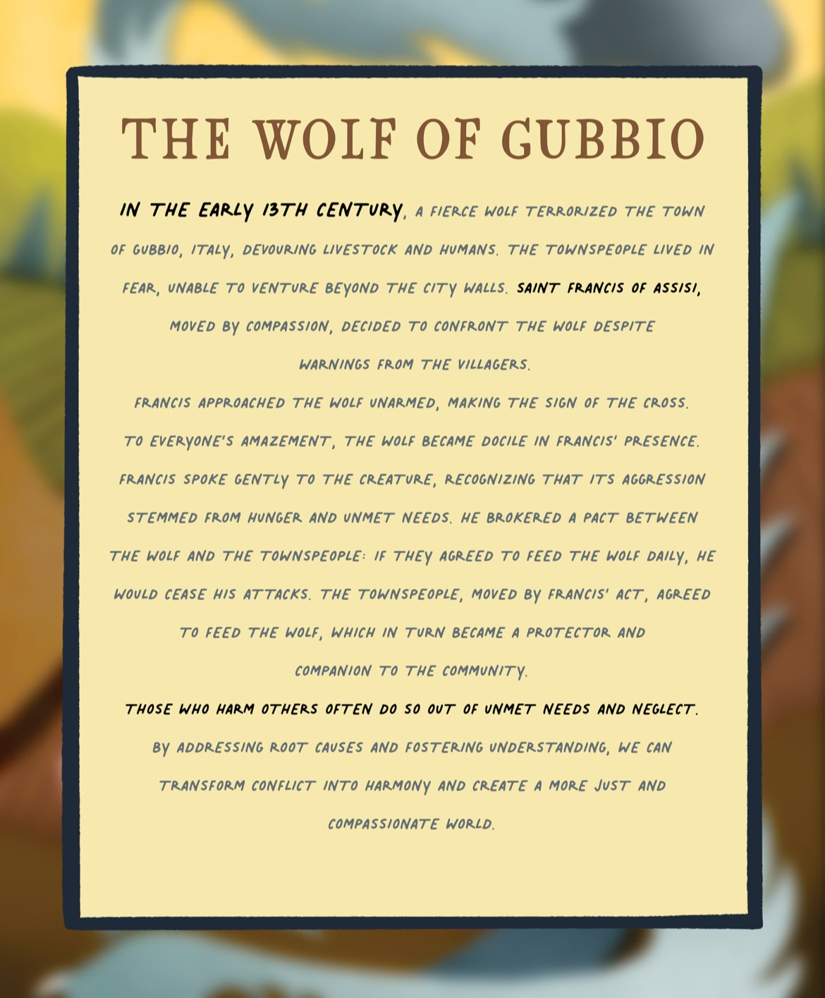 The wolf of Gubbio story