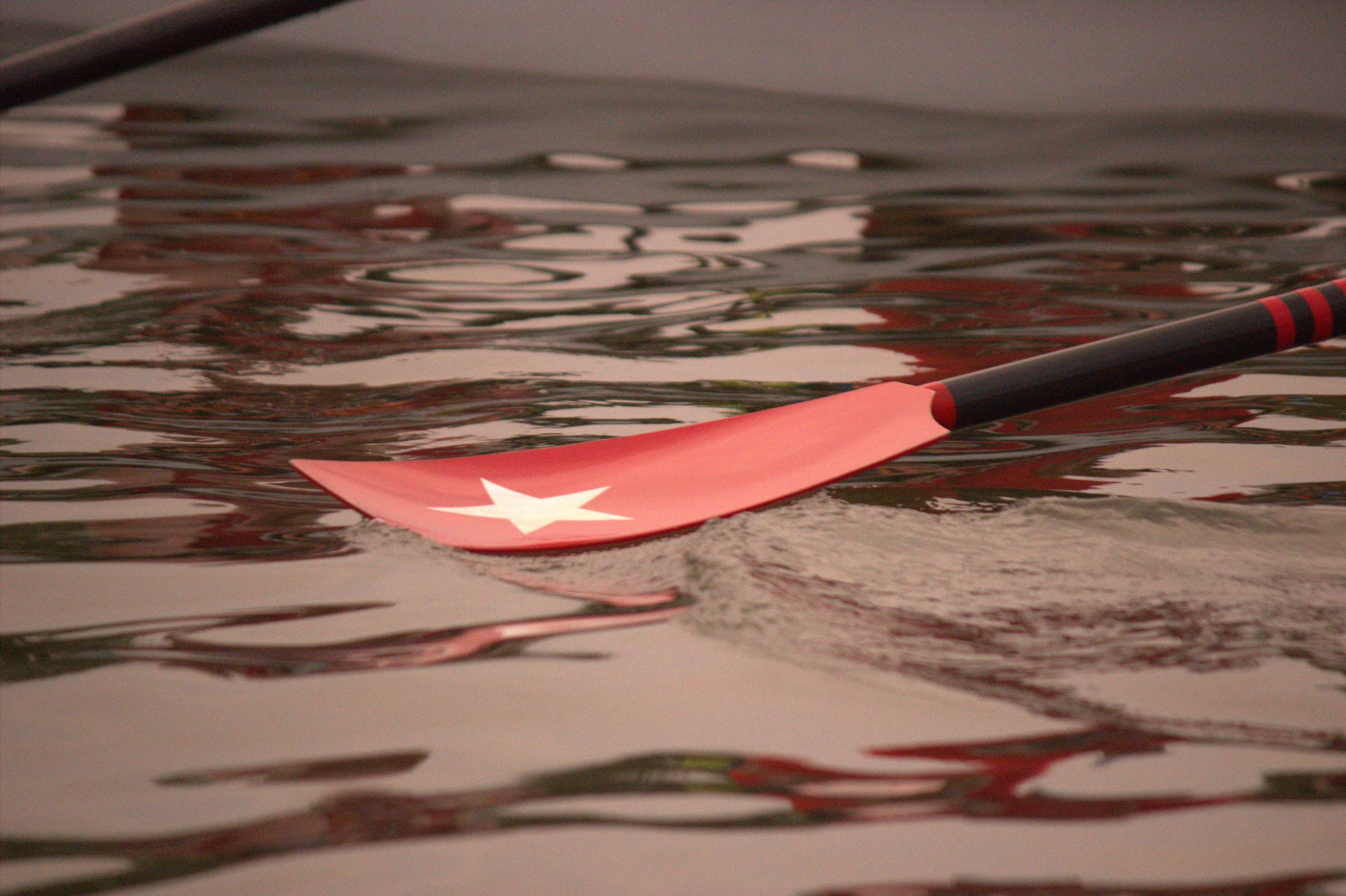 PBC oar at sunrise.