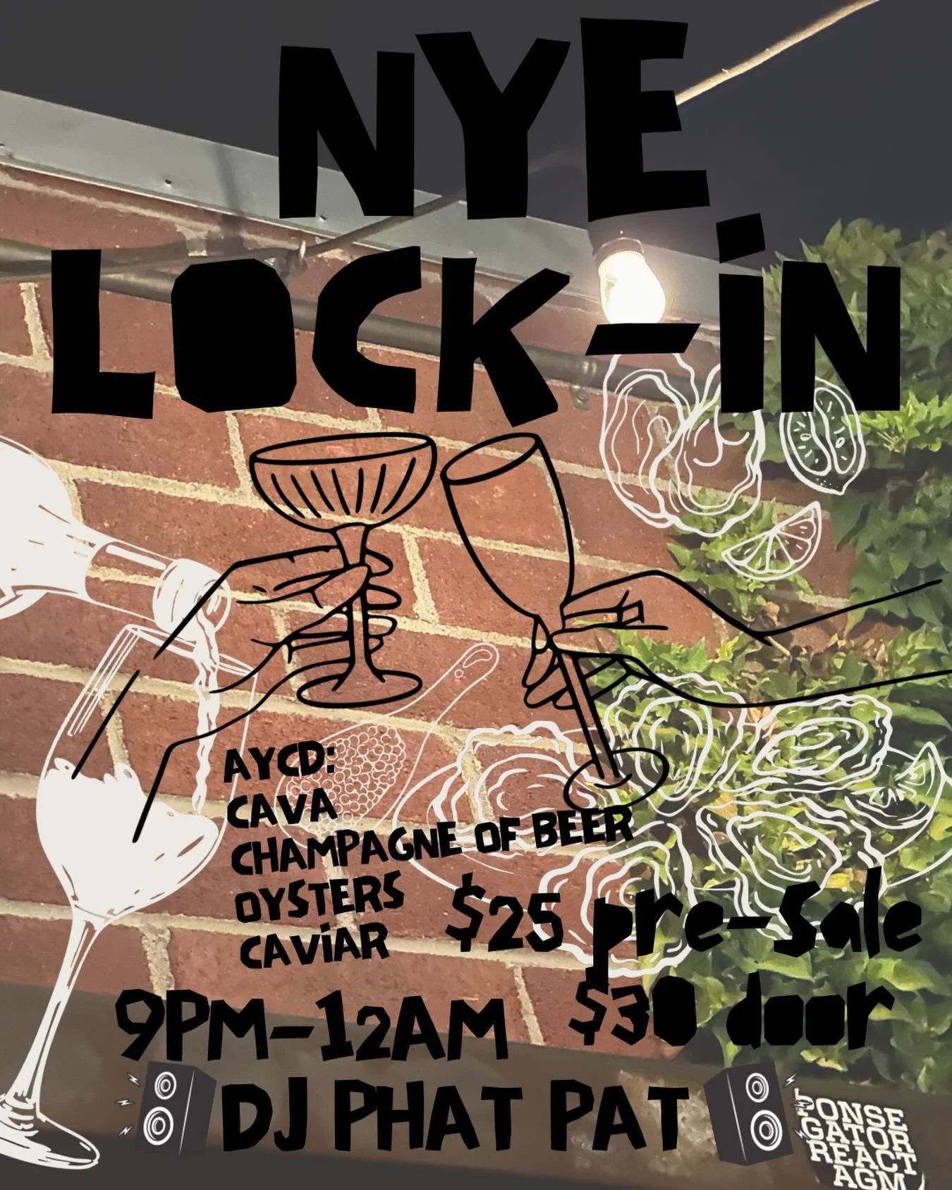 Lock-in NYE, Pre-Sale is live in person at the bar!