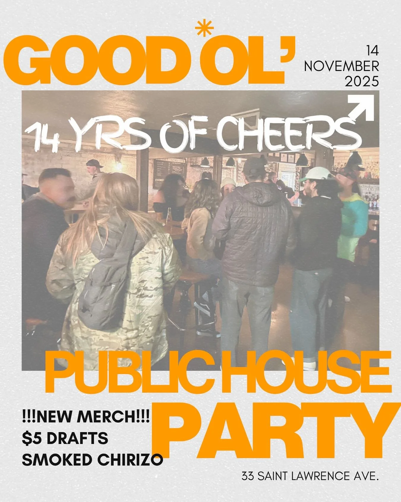 We almost forgot we&rsquo;ve been here for 14years!  So let&rsquo;s celebrate 14 on the 14th! New merch (sweaters and shirts), smoked chorizo on the patio, and 2011 pricing on draft beer all day!