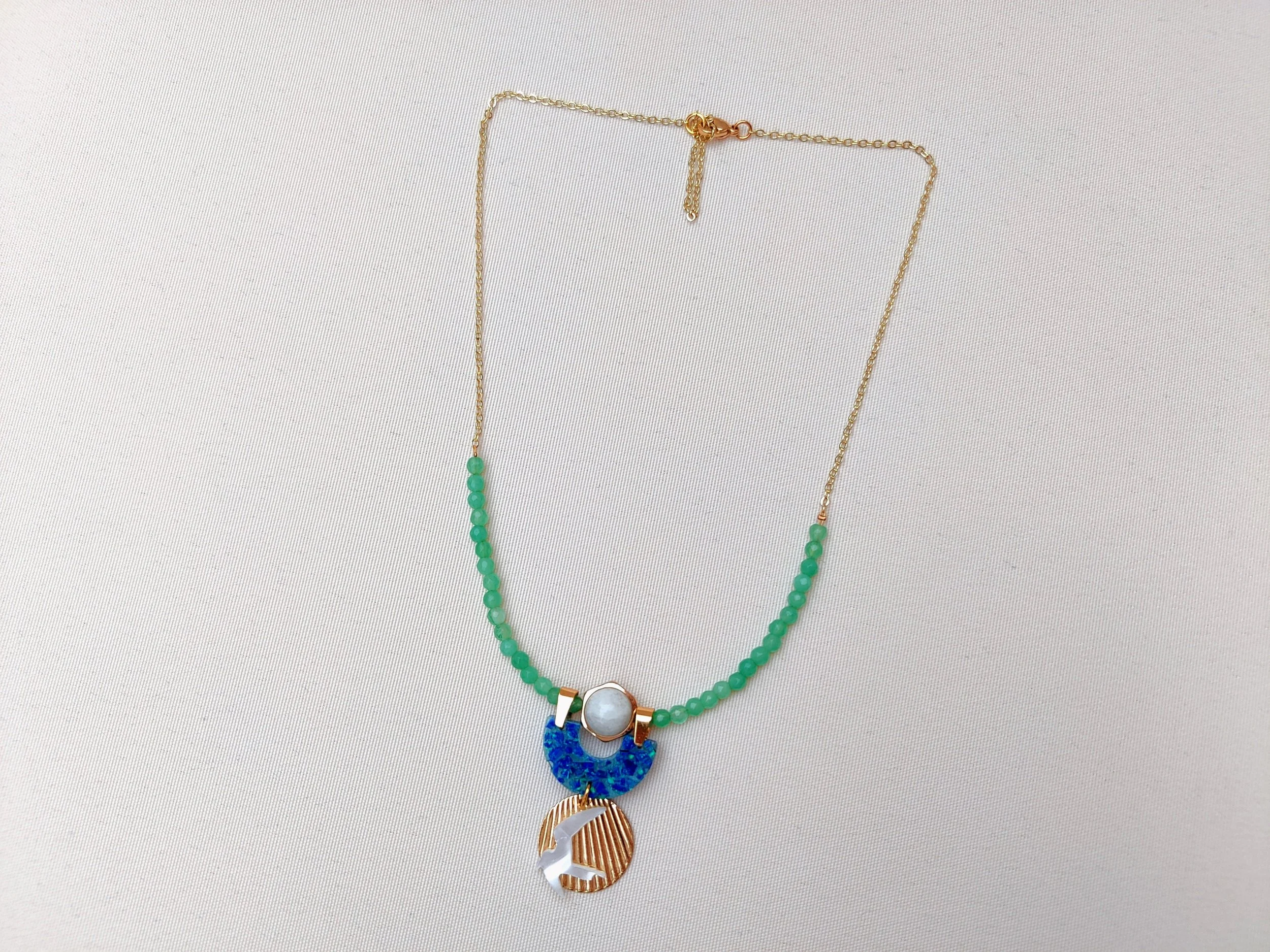 Boho Bird Pendant Necklace with Blue Opal Accent_4.jpg