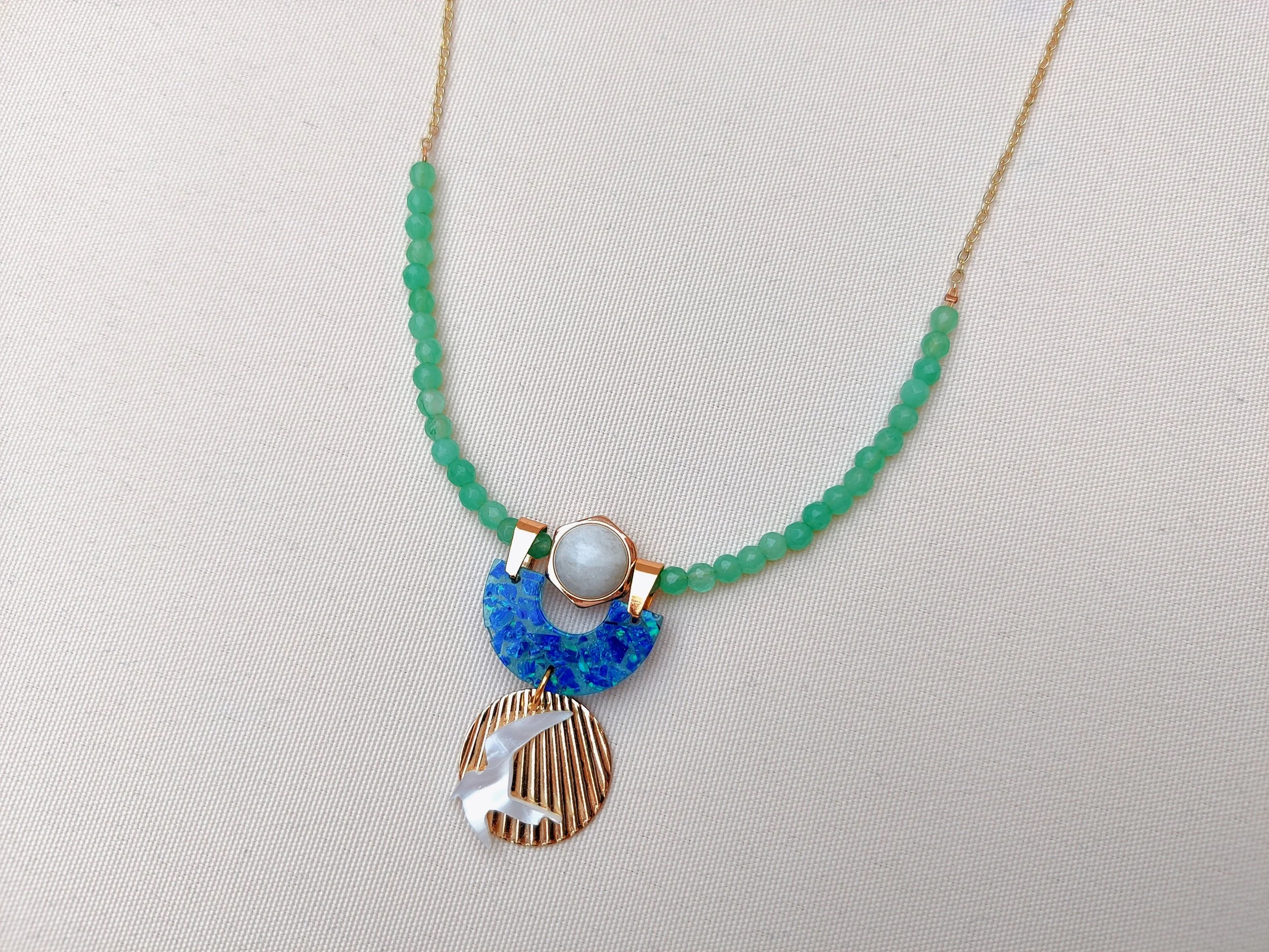 Boho Bird Pendant Necklace with Blue Opal Accent_5.jpg