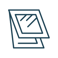 Icon for cleaning hangar doors, walls, and windows for clear visibility.