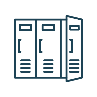 Icon representing cleaning and disinfection for gyms and fitness centers.