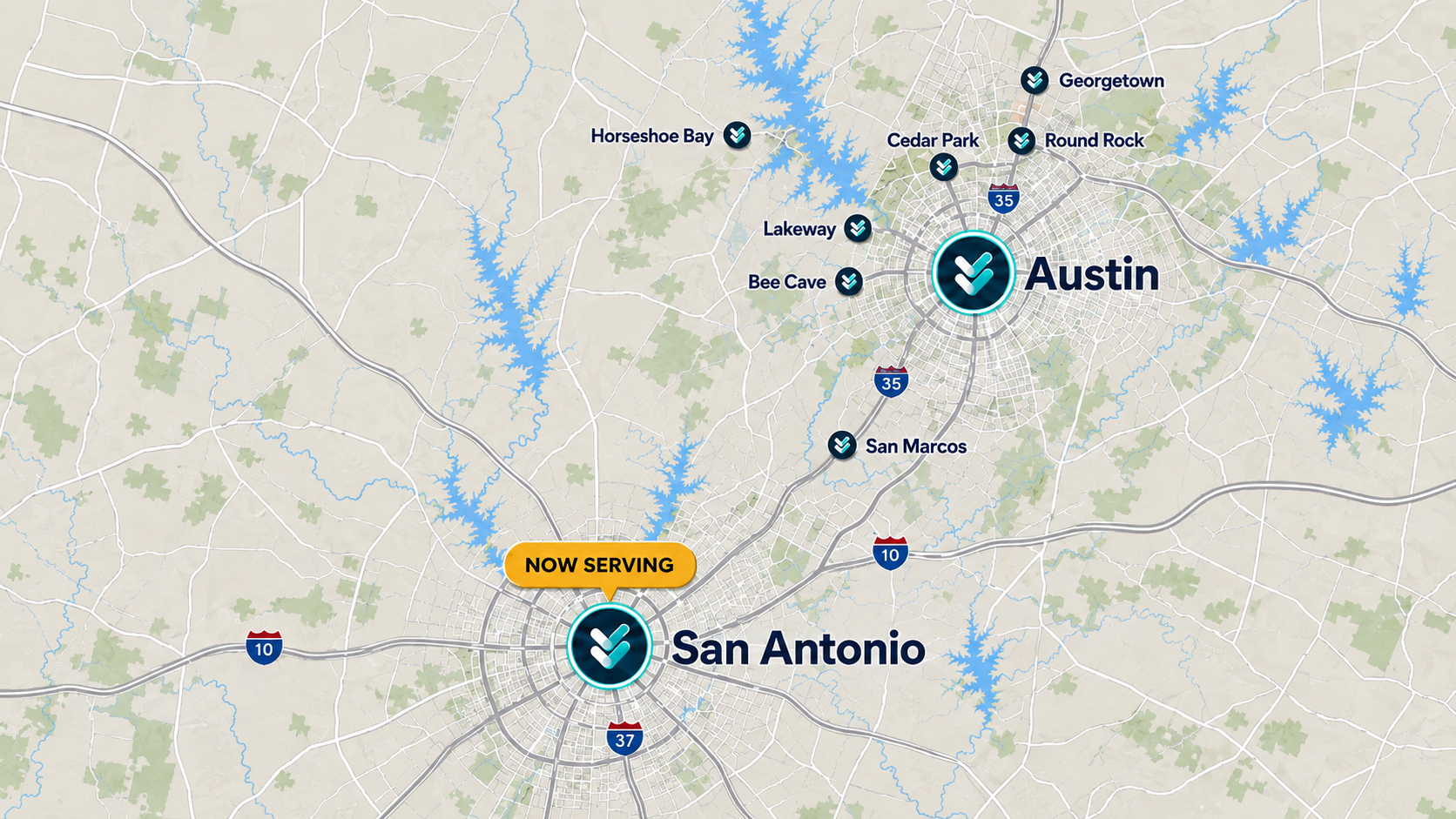 Our cleaning teams regularly support businesses in areas such as: Austin, San Antonio, Round Rock, Cedar Park, Bee Cave, Lakeway, Georgetown, Horseshoe Bay, San Marcos