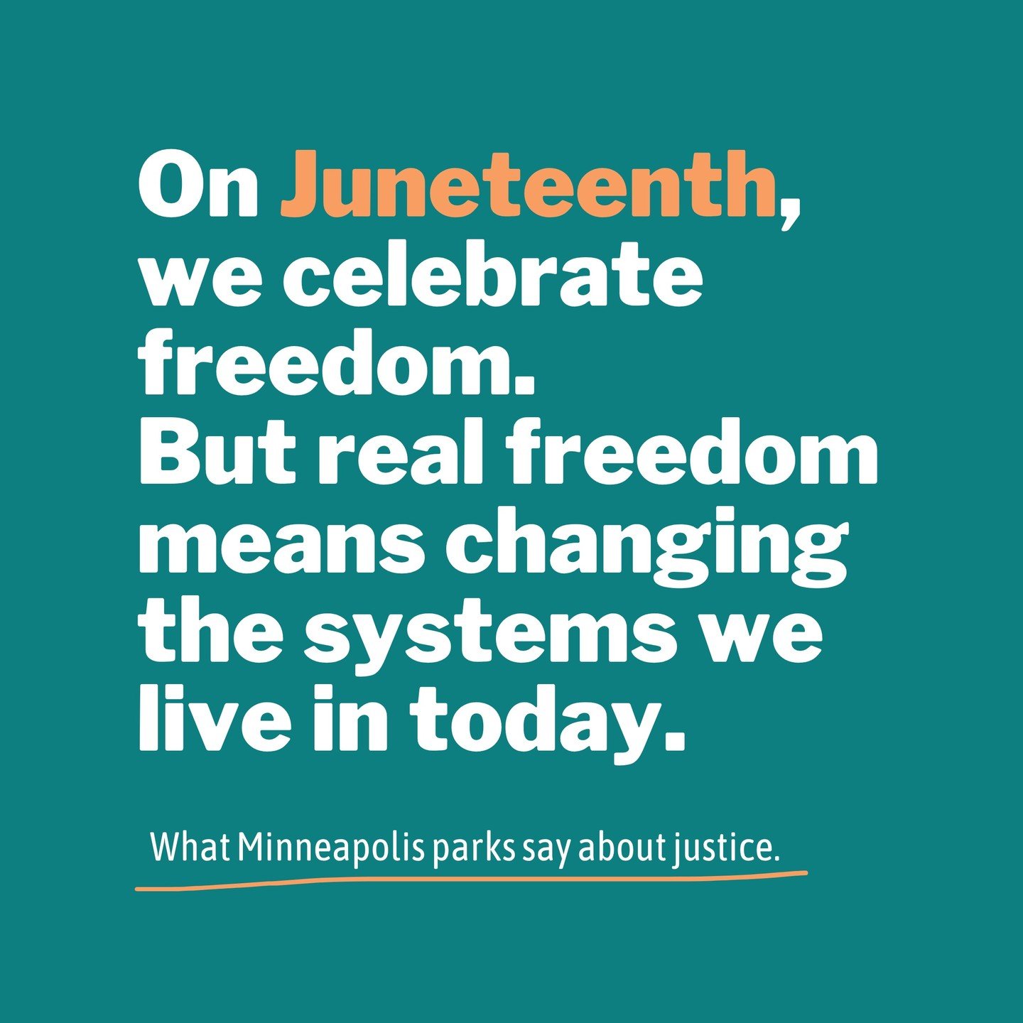 Today we celebrate Juneteenth, the end of slavery in the U.S. It is a celebration of freedom and a reminder that the road to justice is still long, but we walk it together. ✊ #Juneteenth #MichaelForParks #MplsParks #EnviromentalJustice