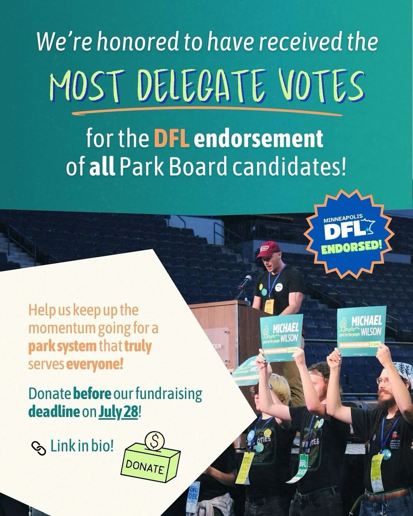 Help me to reach neighbors across the city, and keep up the momentum from the DFL convention by making a campaign contribution before the July 28th reporting deadline! Follow the linktree in bio to donate, and thank you!