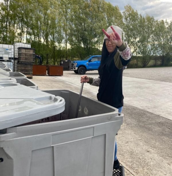 Tara doing punch downs on reds