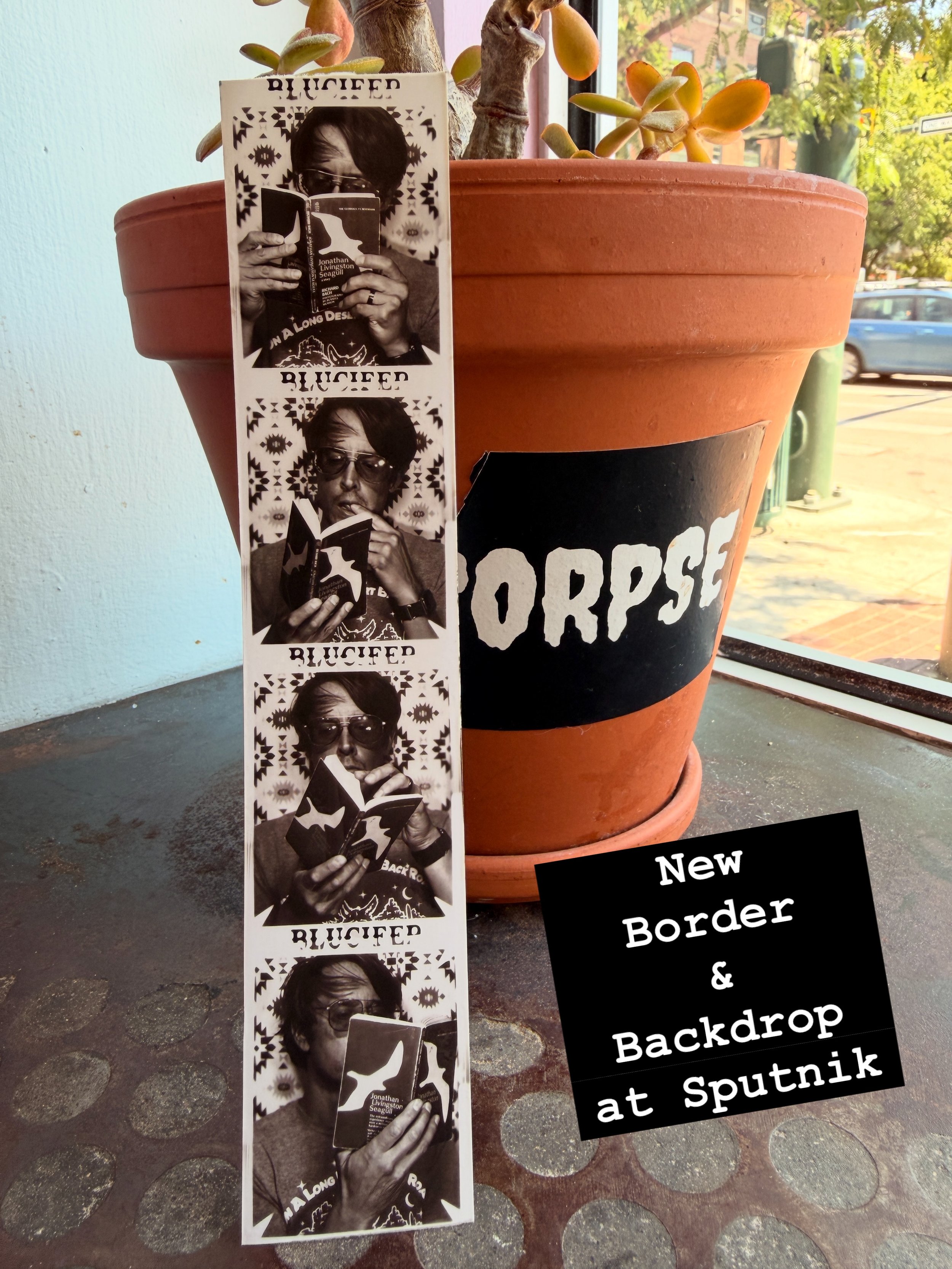 Just killing time and waiting for @bluciferfest to start. 

Limited time only custom photostrip frame and backdrop at @sputnikdenver for this special weekend. We&rsquo;ll make sure @skylarkdenver and @hidive_denver have something neat too. 🖤 Photo B