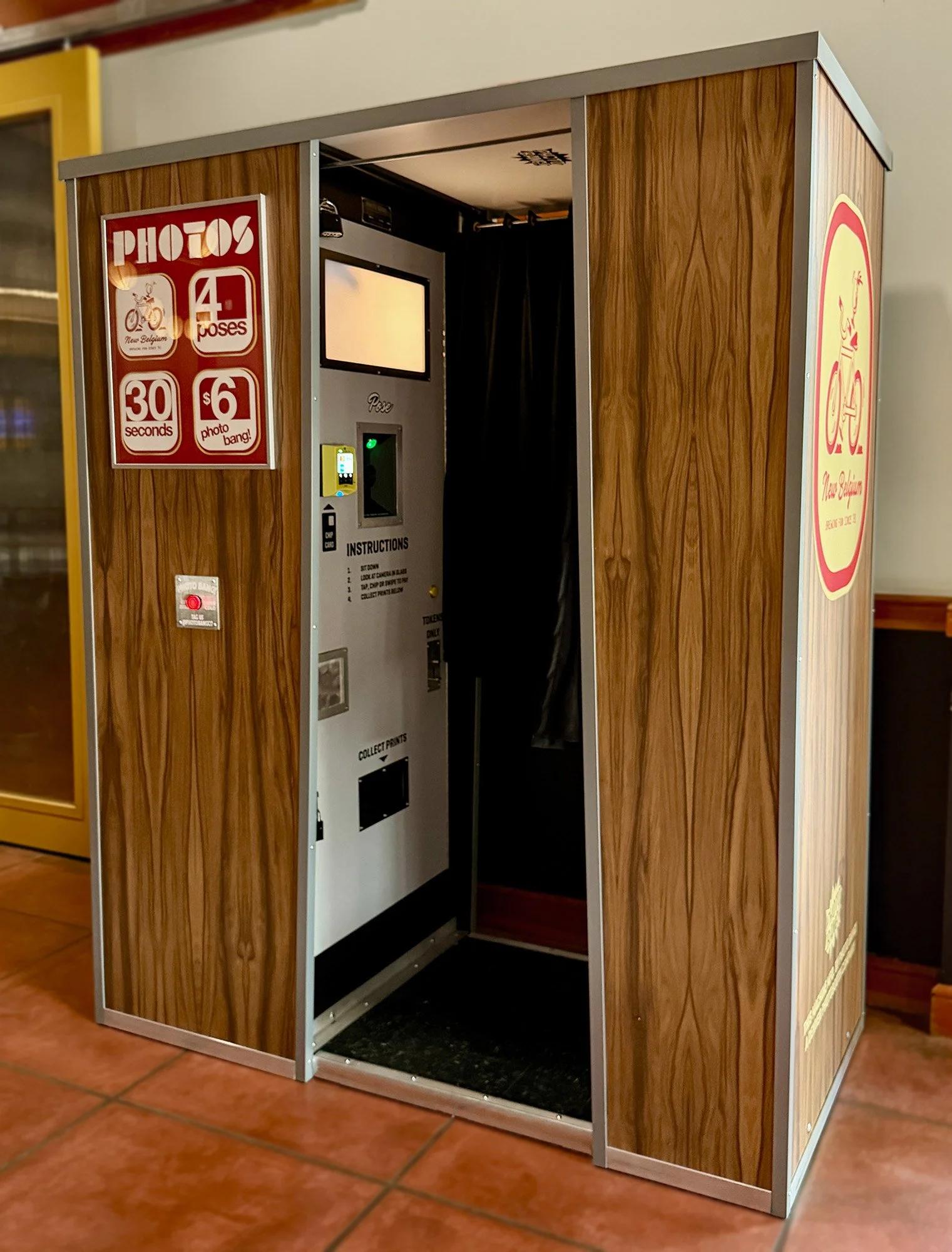 photobooth in walnut located at new belgium brewery in fort collins, and built by photo bang