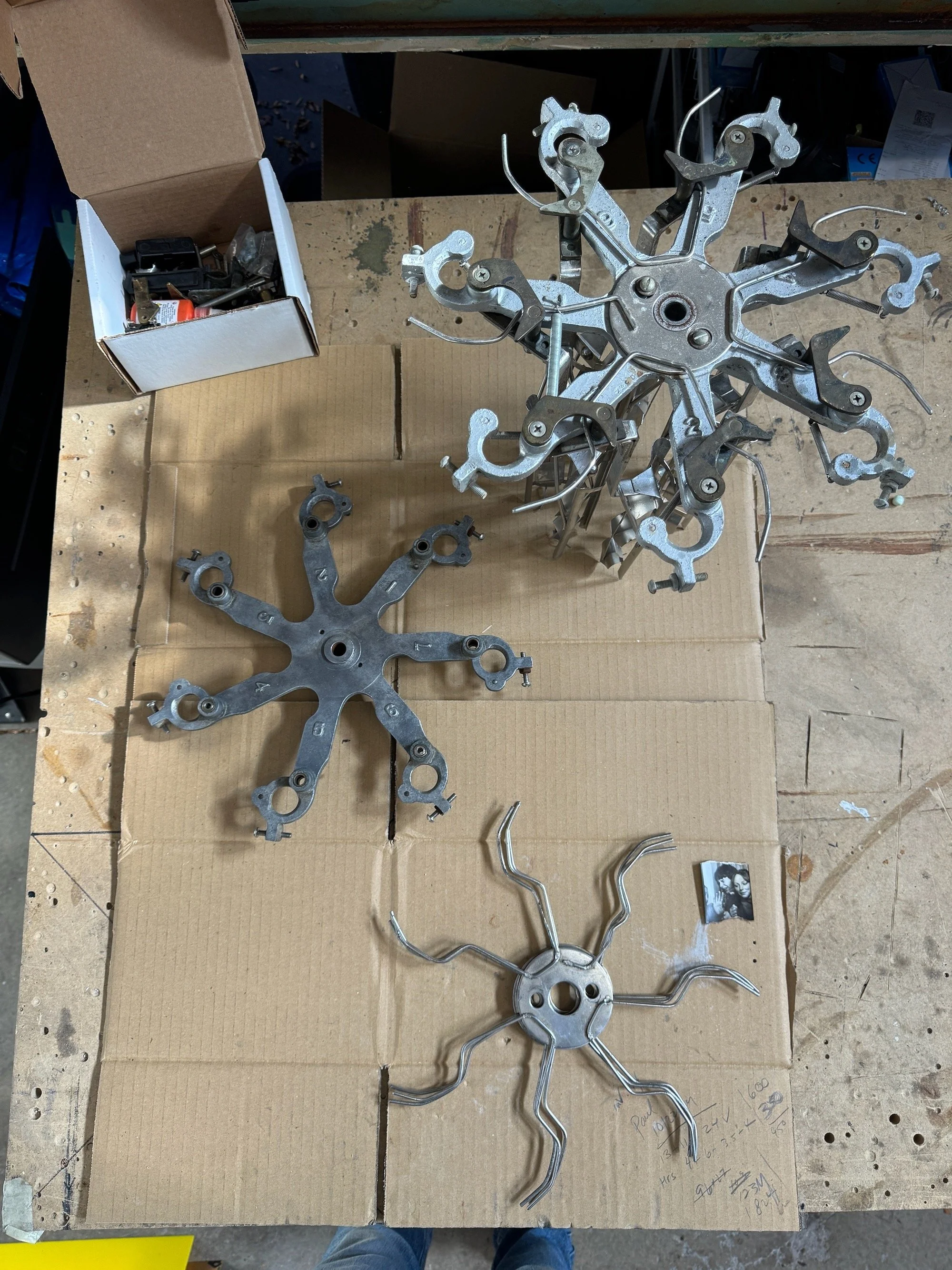 Vintage photobooth spider assembly parts