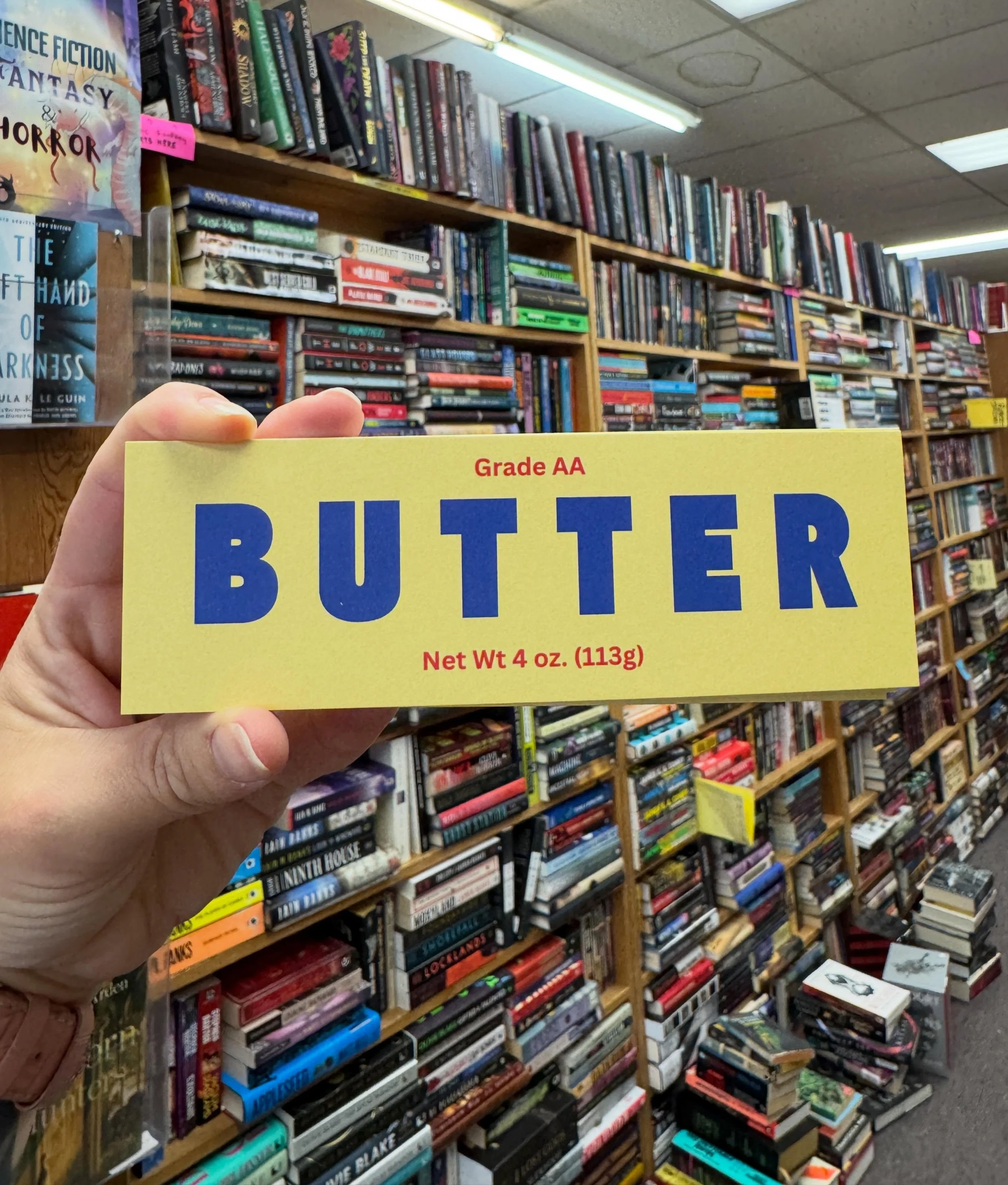 FREE 🧈 BUTTER 🧈 BOOKMARKS are back in stock at @pegasusbookexchange! It&rsquo;s hot out there, but these don&rsquo;t melt. #readlocal #shoplocal