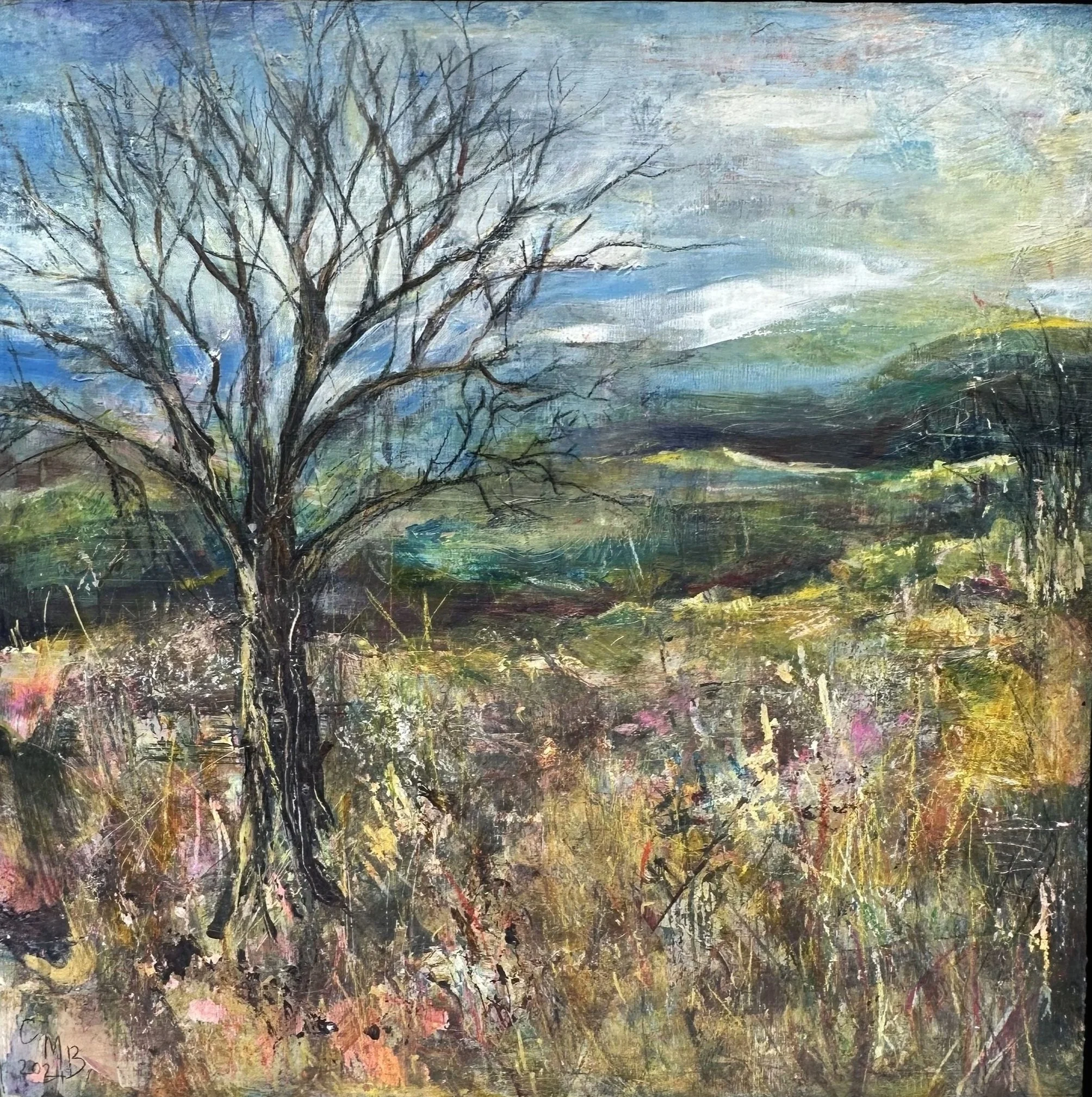 Be still and join me there. An original painting by artist Catherine Burbridge