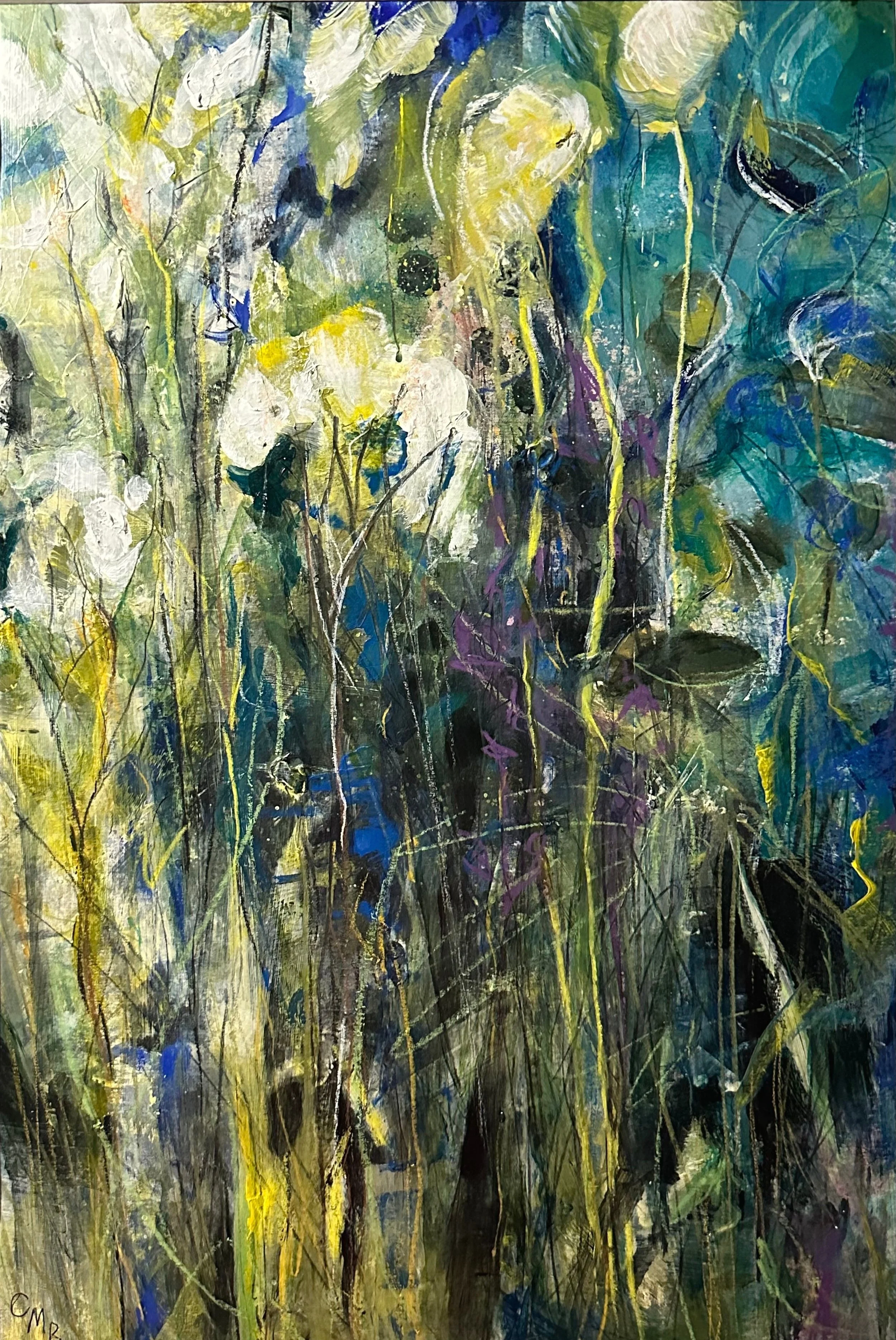 Finding Light to Bloom
Acrylic and mixed media on paper
framed size 53cm x 37cm
