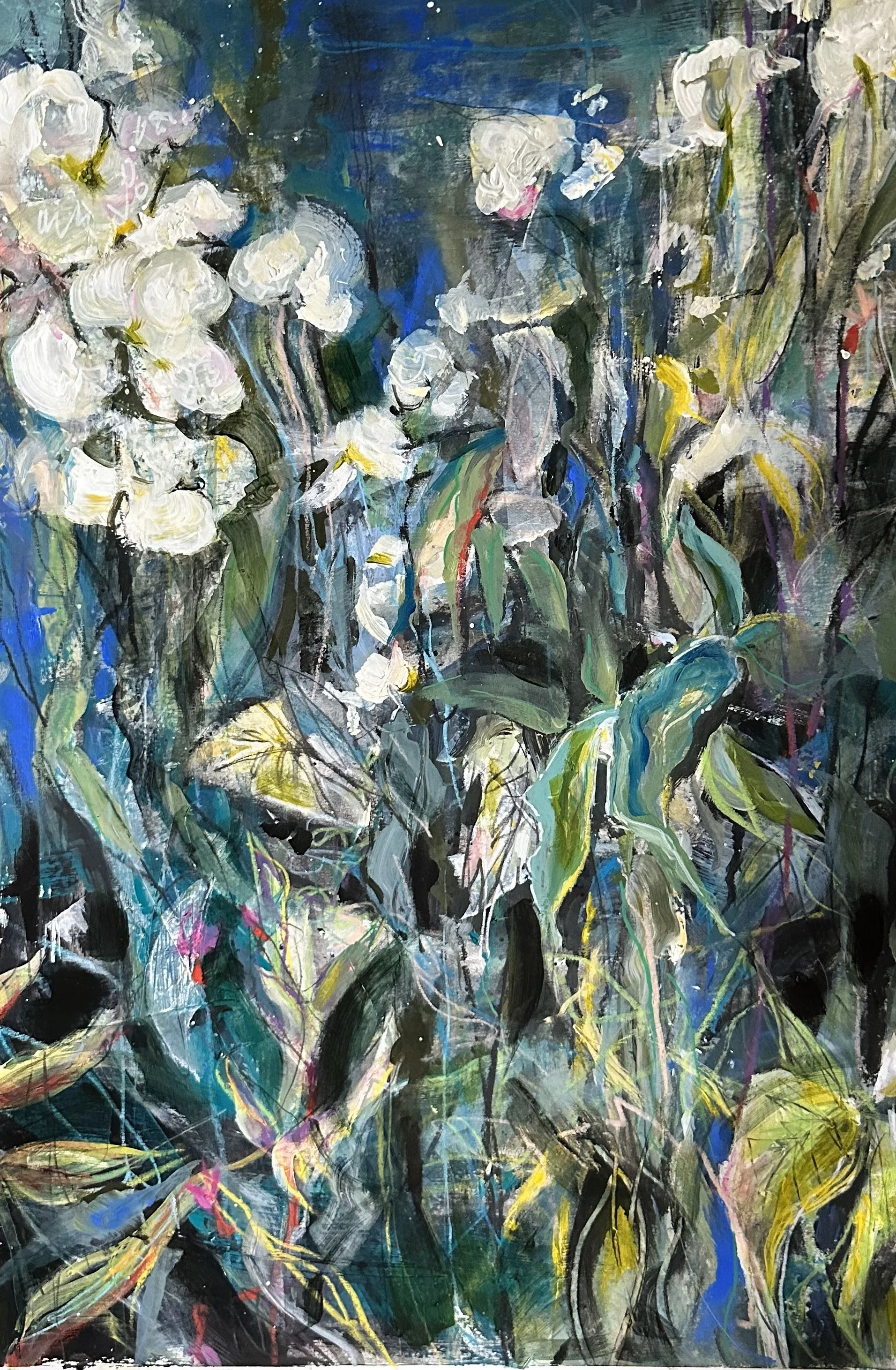 Clare's flowers. An original painting by artist Catherine Burbridge
