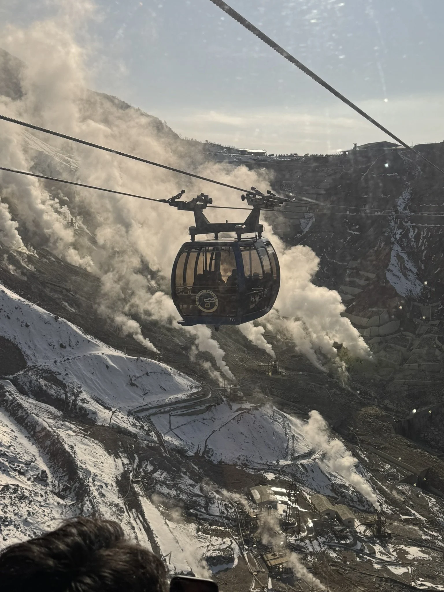 Ropeway car over Owakudani