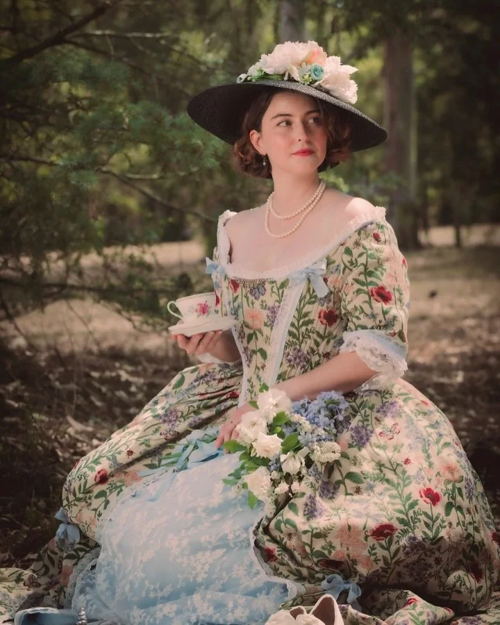 There are too many lovely photos to pick from my shoot with @lauren.moult.on ✨💕 

Dress by me @atelier.arden.official 

#fantasy #renfaire #renfair #historicalfashion #historicalcostume #costume #18thcentury #fashion #fairycoreaesthetic #teaparty
