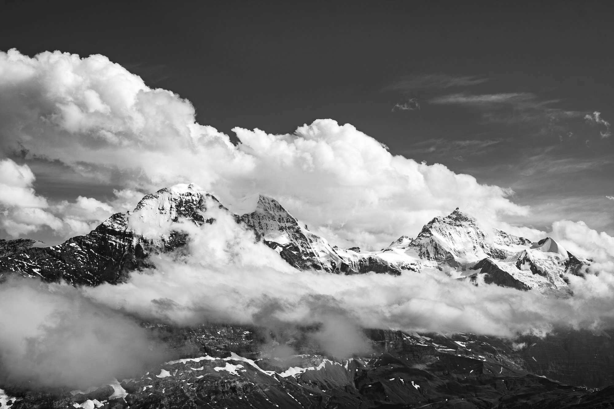 Clouds over Eiger, Monch, Jungfrau