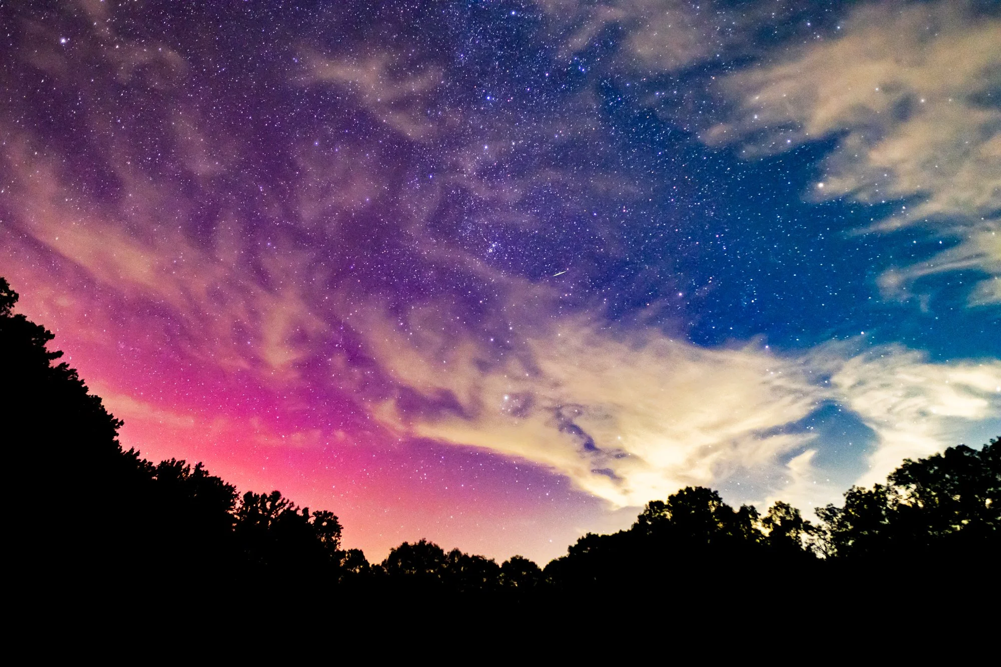 Perseids Aurora Landscape, West Virginia