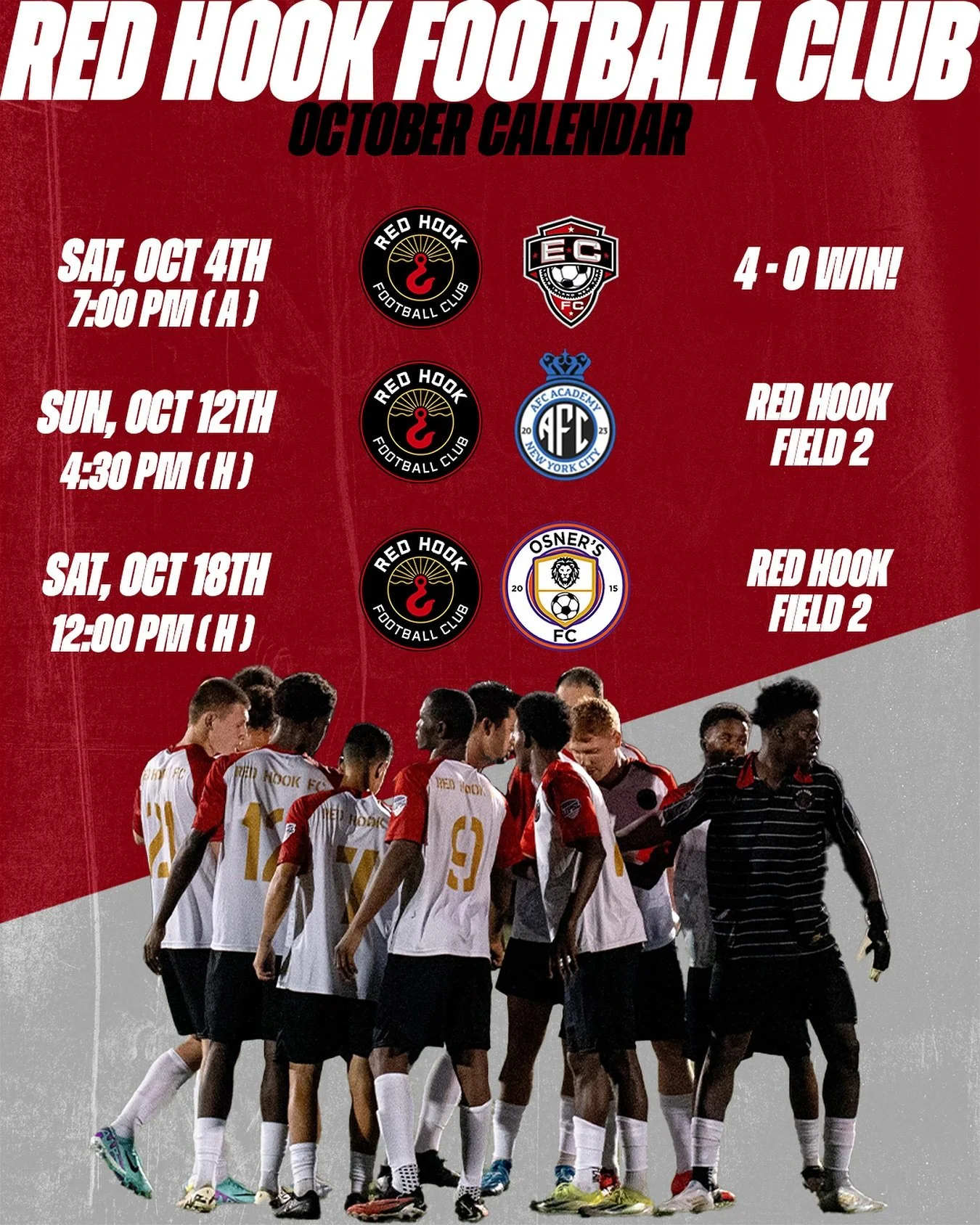 2 regular season games left to qualify for playoffs. Both are at home!

Let&rsquo;s get loud 🧨🥁

#redhook #rhfc #wearerhfc