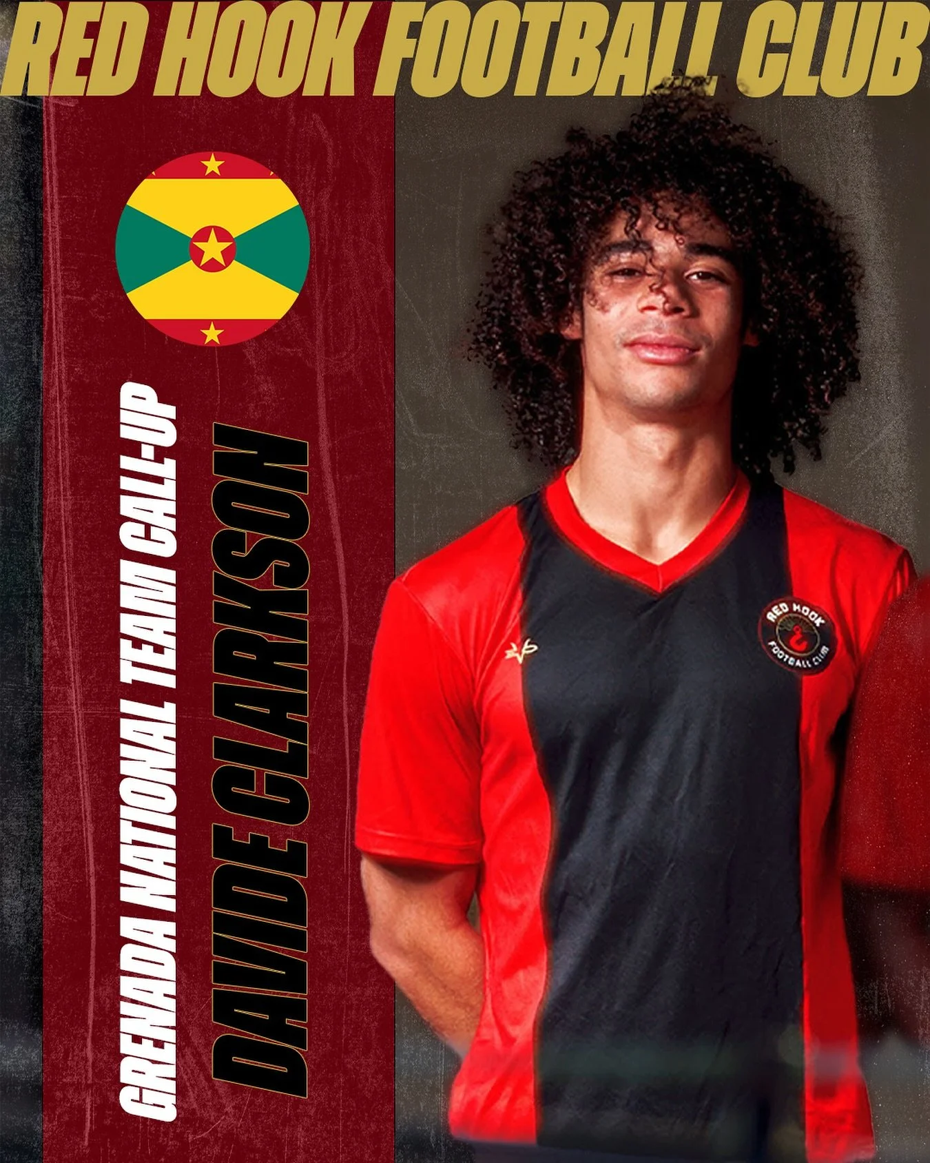 A huge congratulations to Davide Clarkson on his first Senior International Call-Up for the Grenada National Team 🇬🇩 last month. Incredibly proud of our leader at the back.

#wearerhfc
#redhooktogrenada
