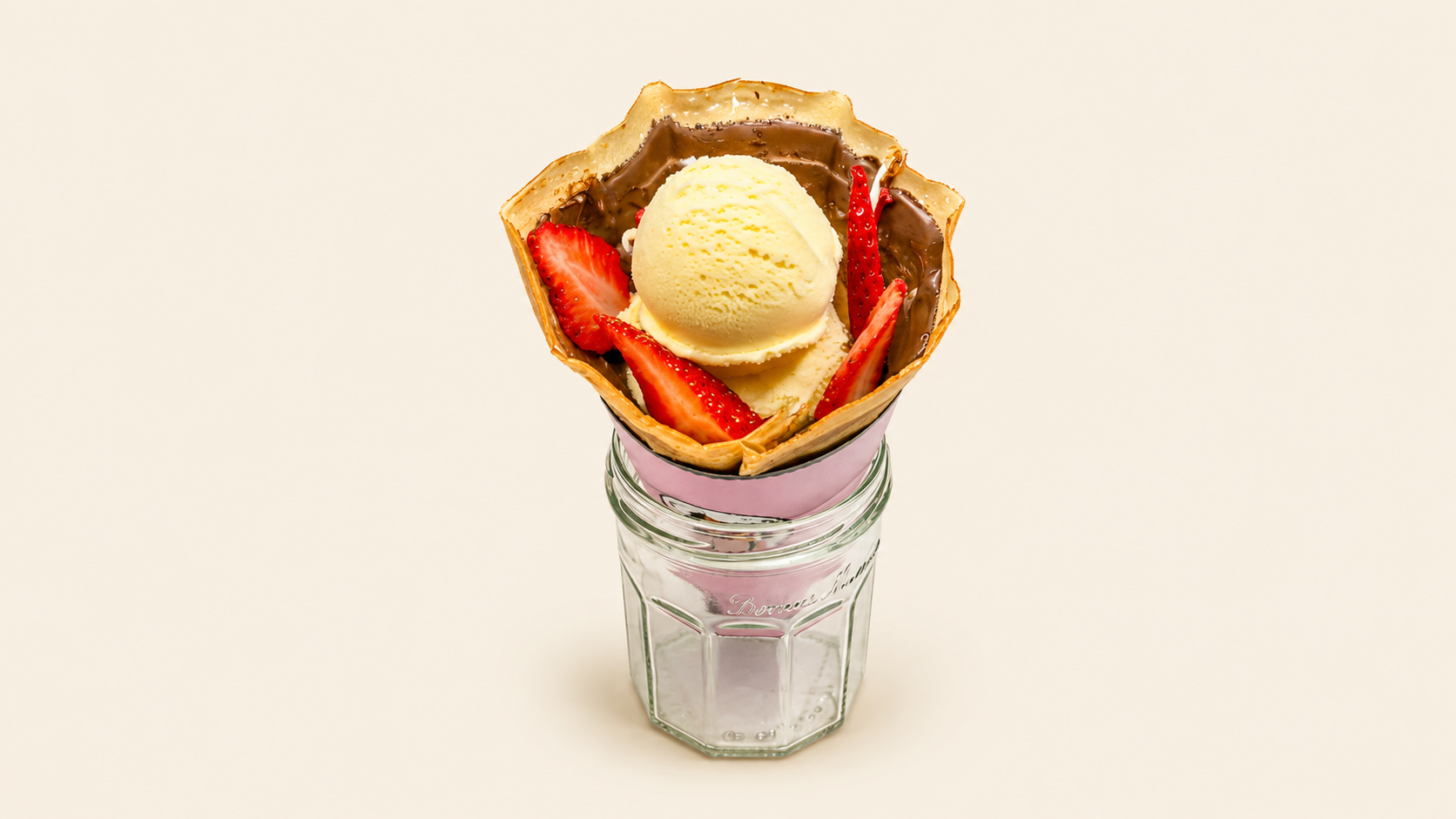 Gluten-free ice cream crêpe at Stephanie's Crêpes
