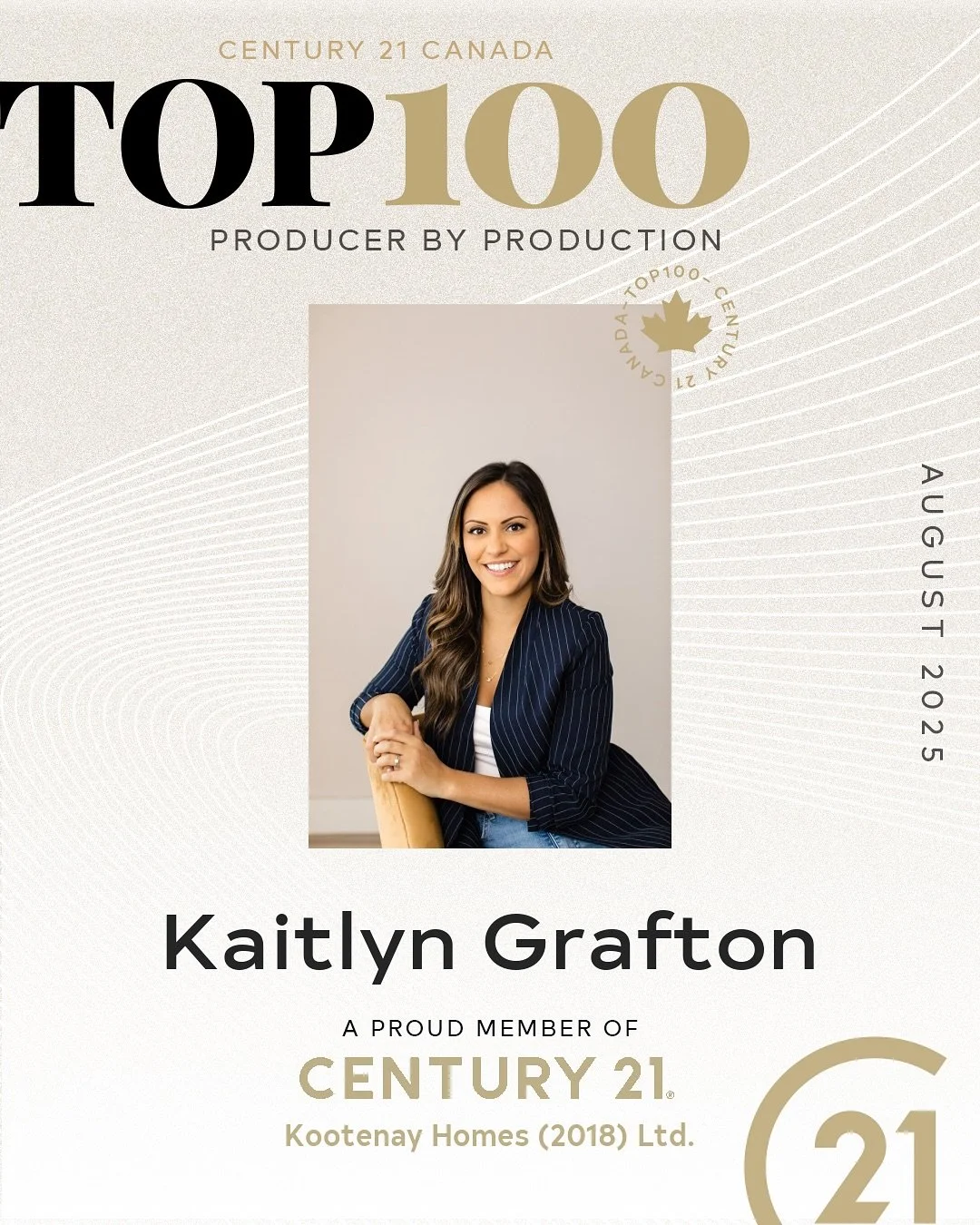✨ Honoured &amp; Grateful 🙏🏽

I&rsquo;m beyond excited to share that I&rsquo;ve been recognized as one of the Top 100 agents in ALL of Canada for the month of August &mdash; not just for the most units sold, but also for GCC! 🇨🇦🏡

This marks my 