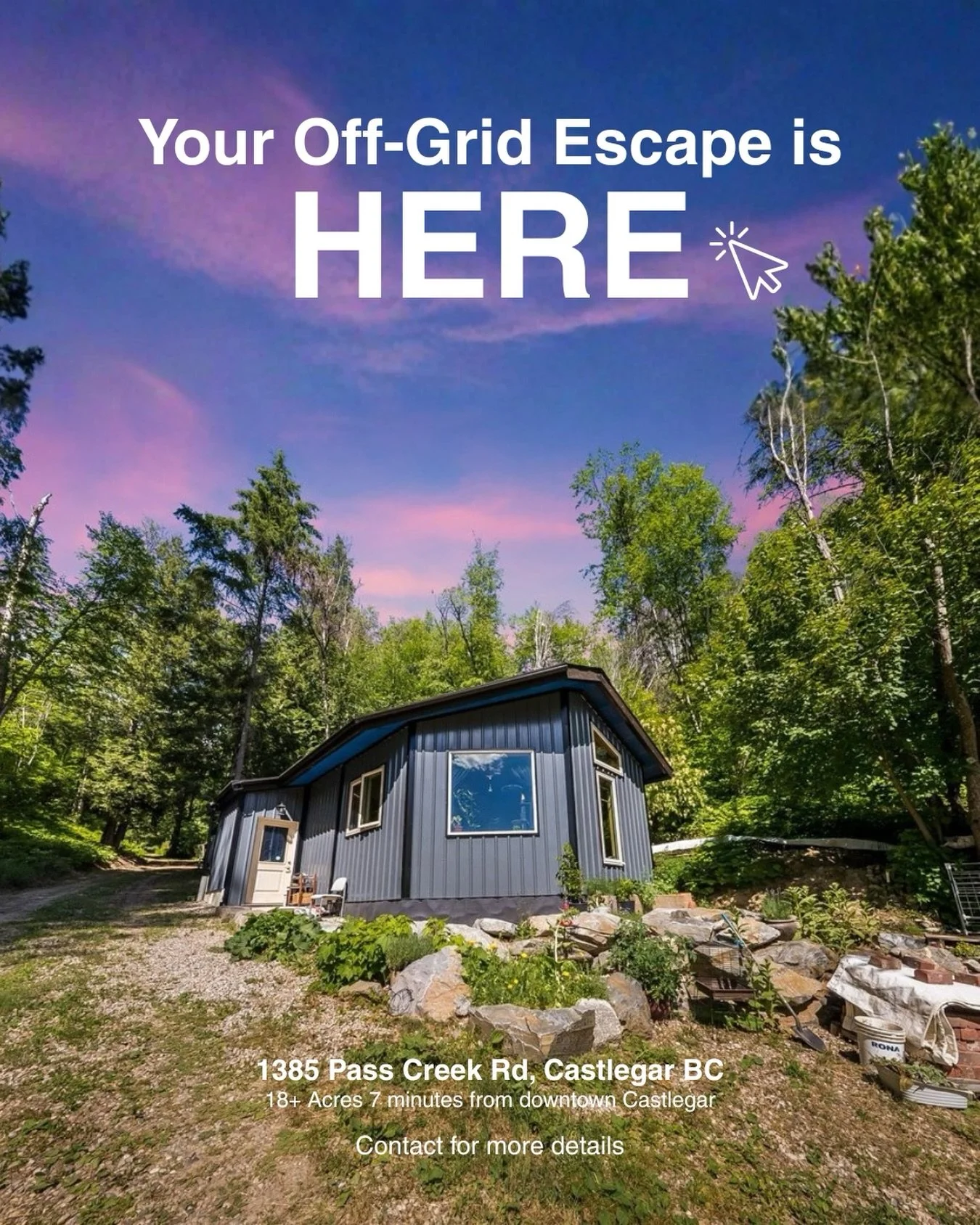 ☀️ 18+ Acres of pure West Kootenay freedom&mdash;just 7 minutes from Castlegar.

Imagine waking up to total privacy, pristine spring water, and breathtaking river views, all while powered by your own solar setup. Whether you&rsquo;re looking for a co
