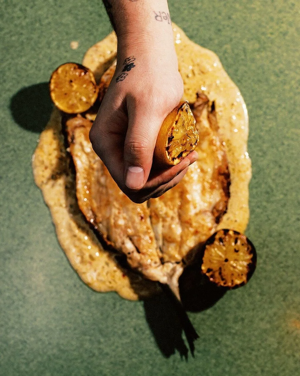 Flame Crisped Branzino with Miso Matcha Wine sauce...

Step 1. Citrus
Step 2. Feast

#mountpleasantvintage