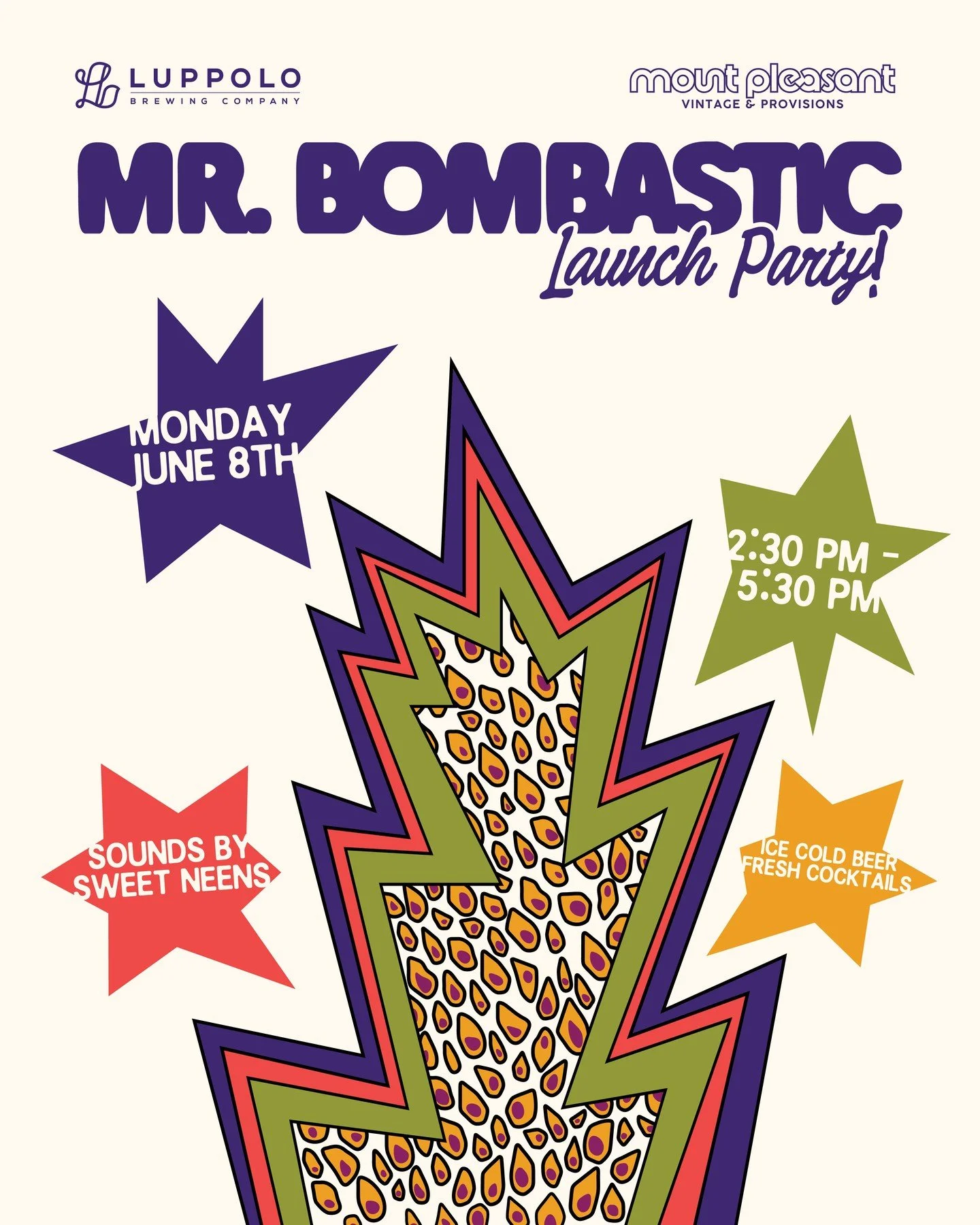 We couldn't be more excited to announce our latest beer collab with one of our all time favourite breweries: @luppolo_brewing 

Get a taste of Mr. Bombastic, our new Passion Fruit Basil Sour. 

A true collaboration between Luppolo and MPV, Passion fr