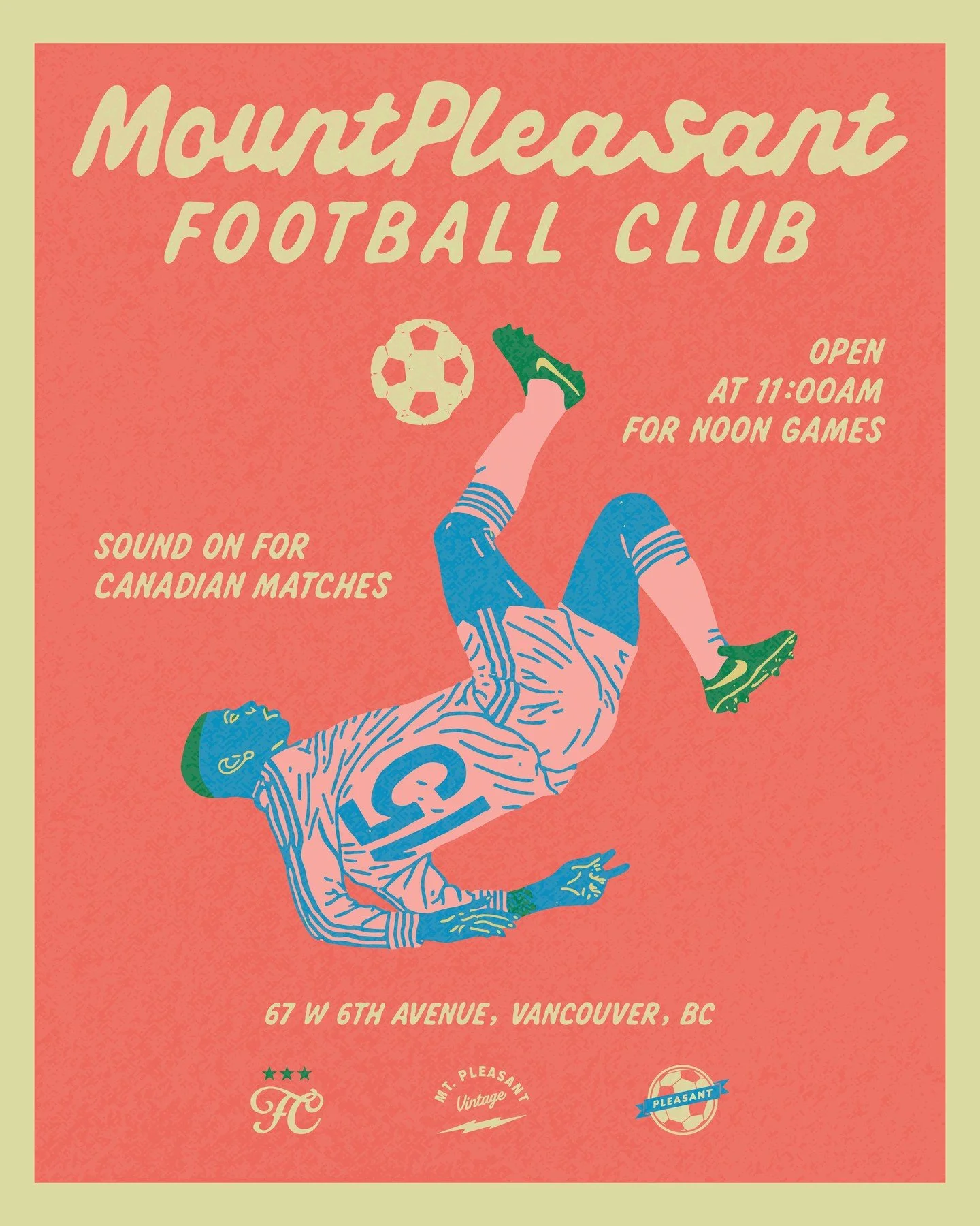 Tryouts for the Mount Pleasant FC are now open!

Join us for games and drinks, we'll be screening all matches within our operating hours with special exceptions to 12PM starts where we will be opening at 11AM.

Every Canadian match gets the sound on 