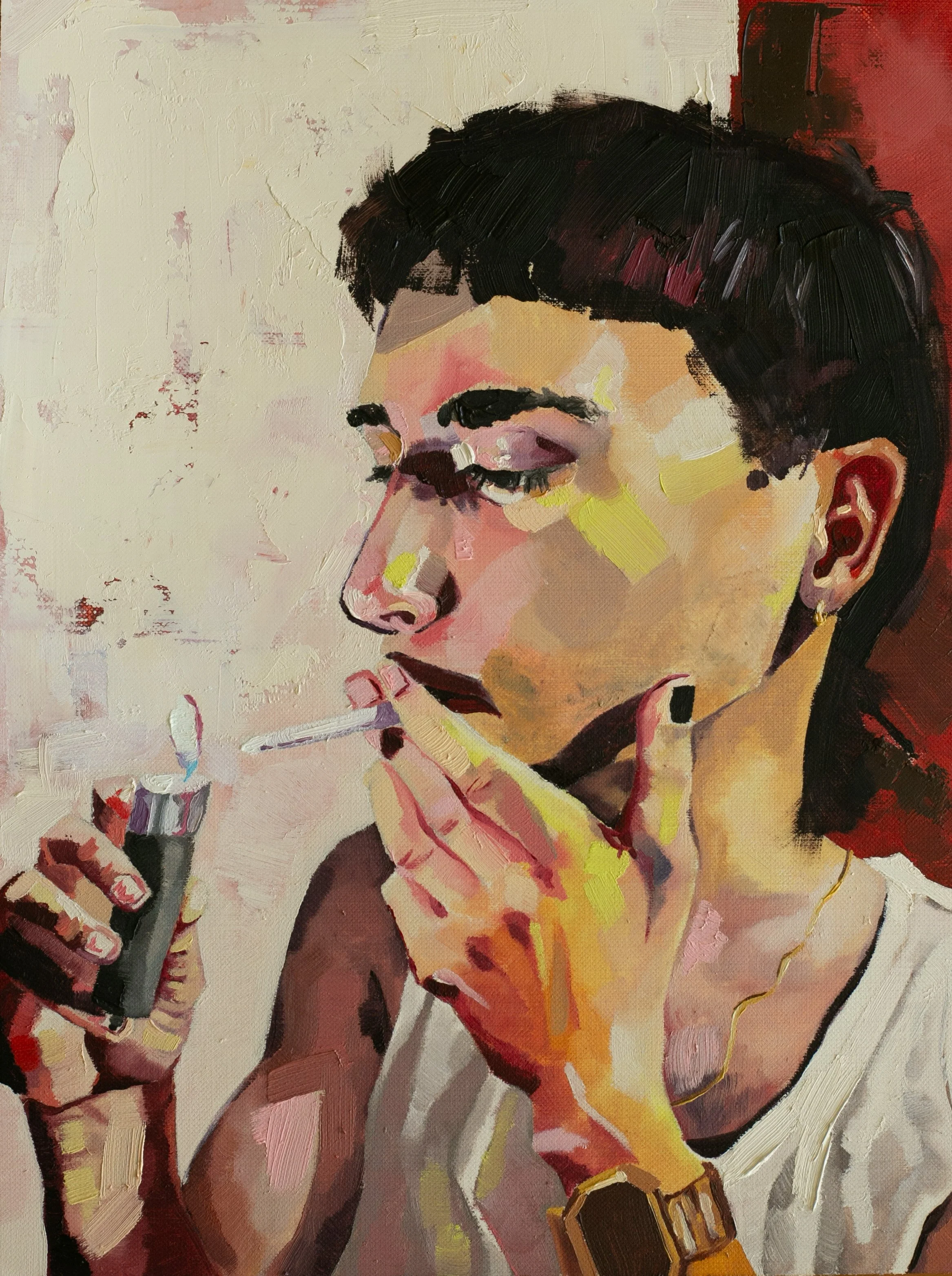 Sam Lighting a Joint