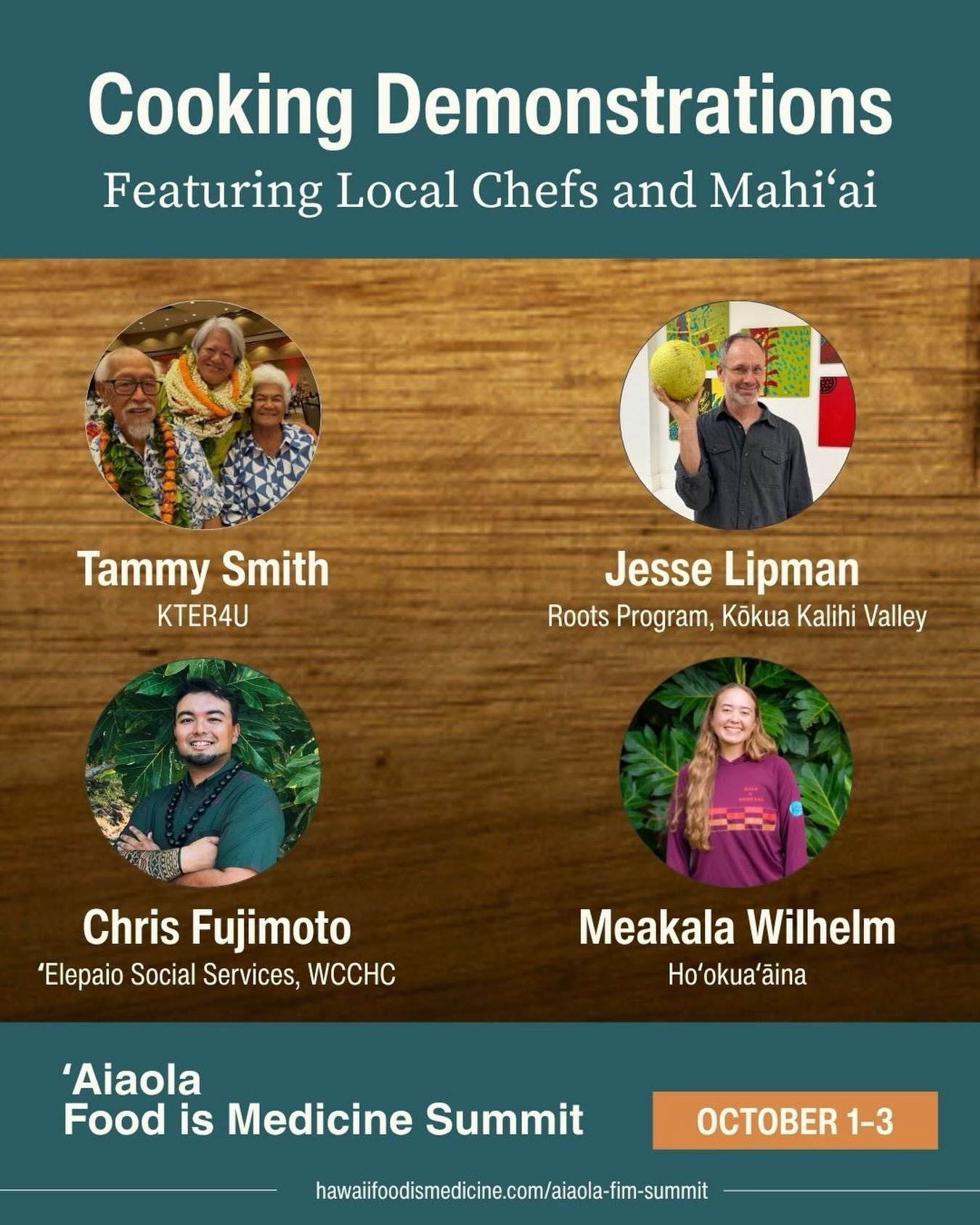 Connections to food are our foundations of health and wellbeing. Join us for a sensory experience where Hawaiʻi chefs share simple ways to create healthy and culturally crafted dishes!

Registration closes today, for more information see the link in 