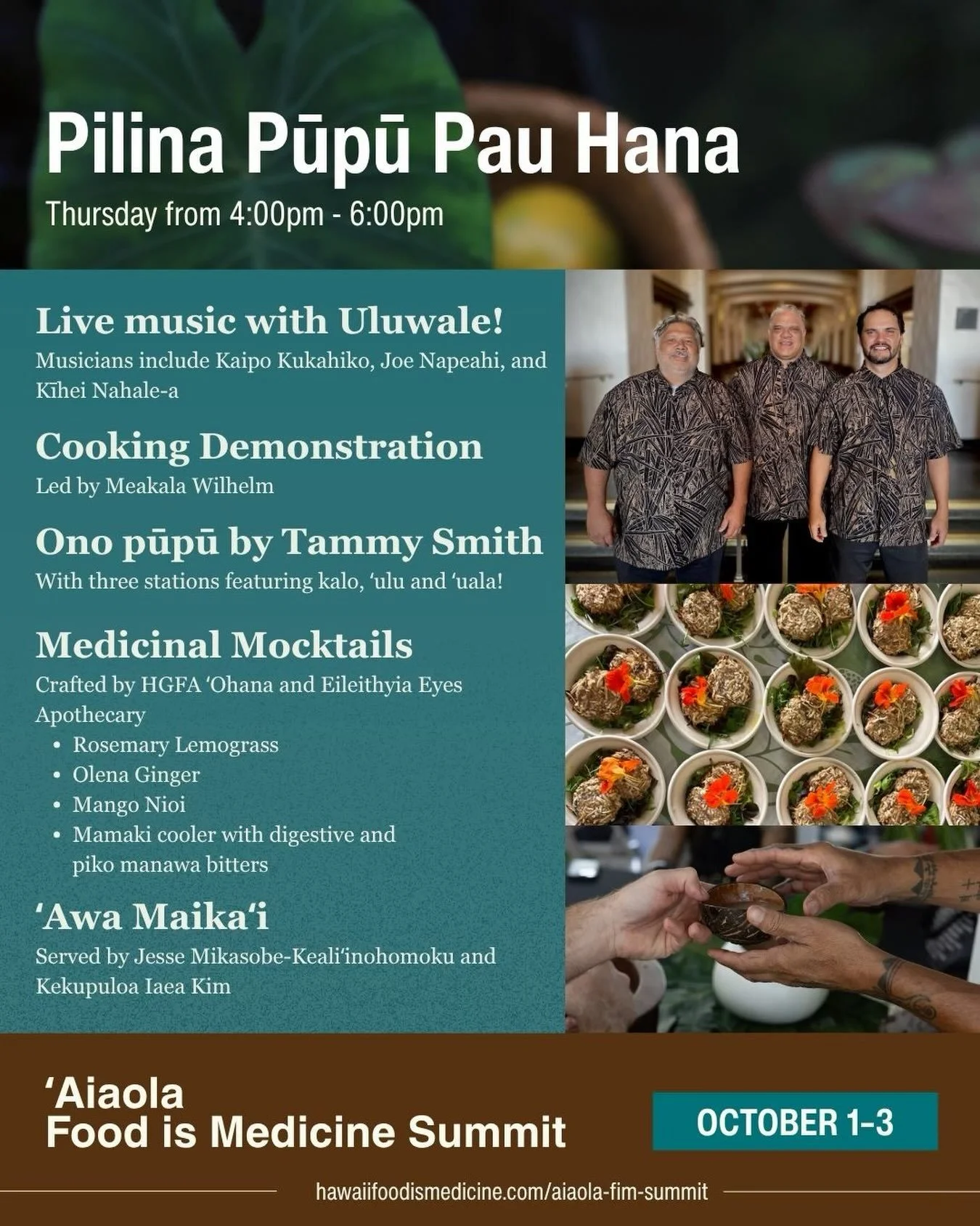 Join us in the Atrium for live Hawaiian music, hula, ʻono pūpū, hand-crafted medicinal mocktails, ʻAwa, and a cooking demonstration by Meakala Wilhelm!

Registration closes today, for more information see the link in bio!

#aiaola2026