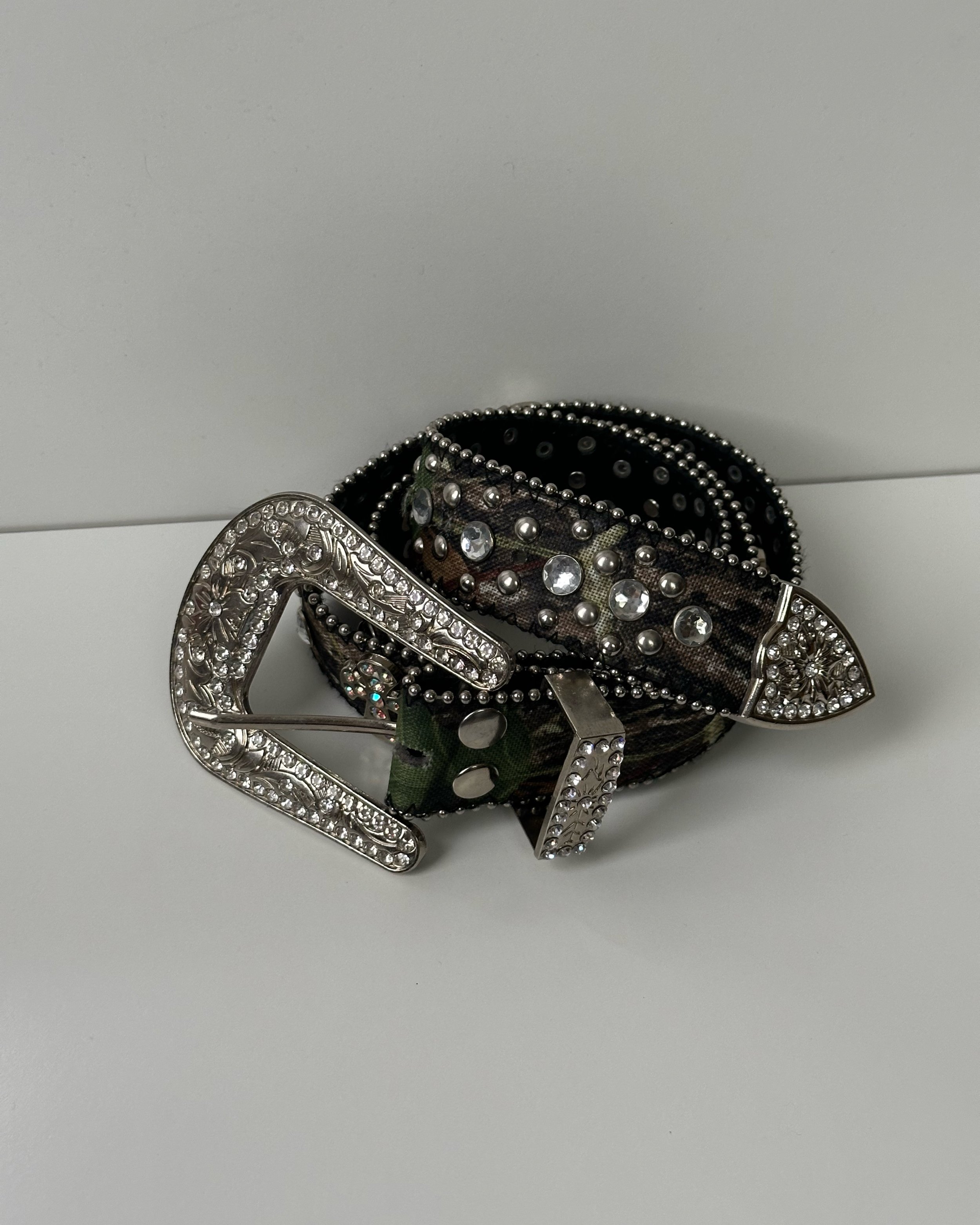 REAL TREE WESTERN RHINSTONE STUDDED BELT | SIZE L