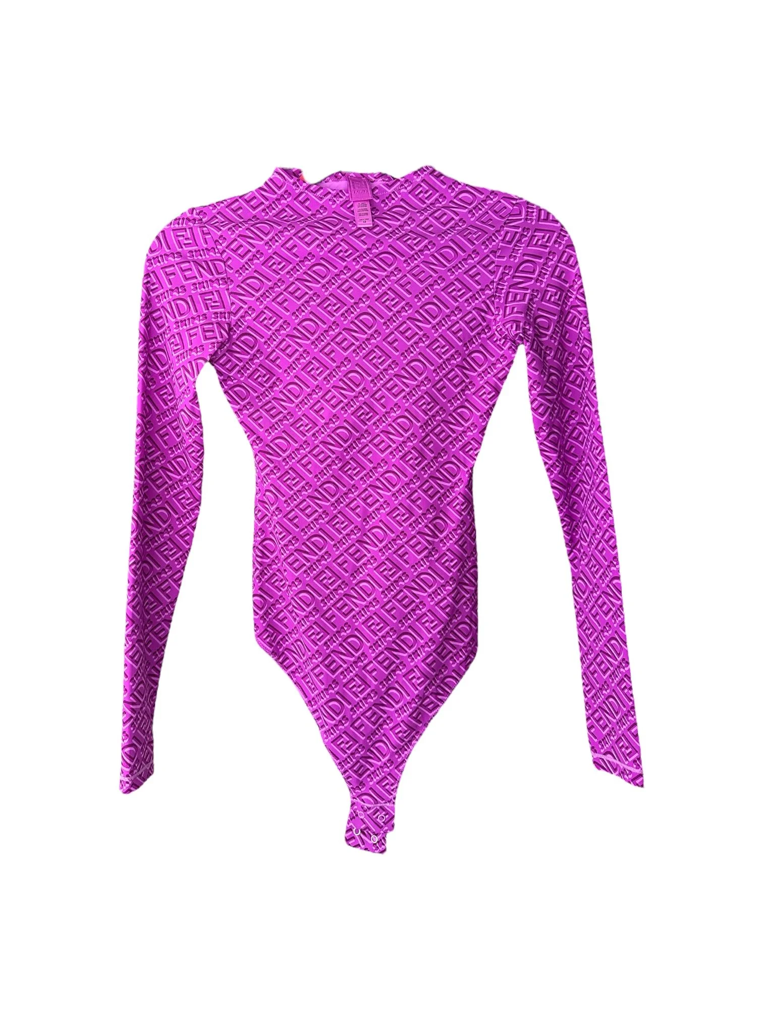 FENDI X SKIMS MOCK NECK LONG SLEEVE BODYSUIT | SIZE XS