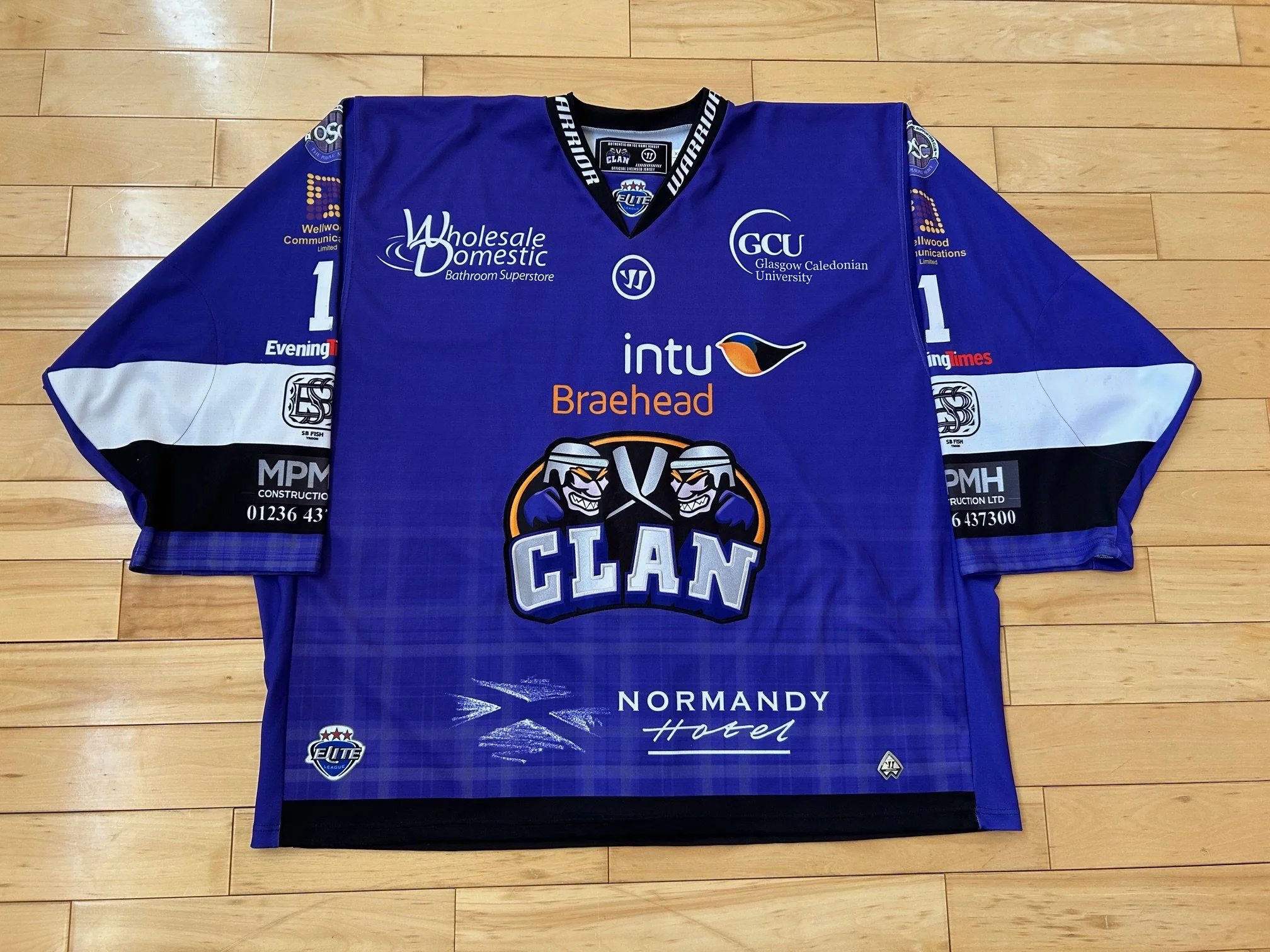 Braehead Clan game worn ice hockey jersey
