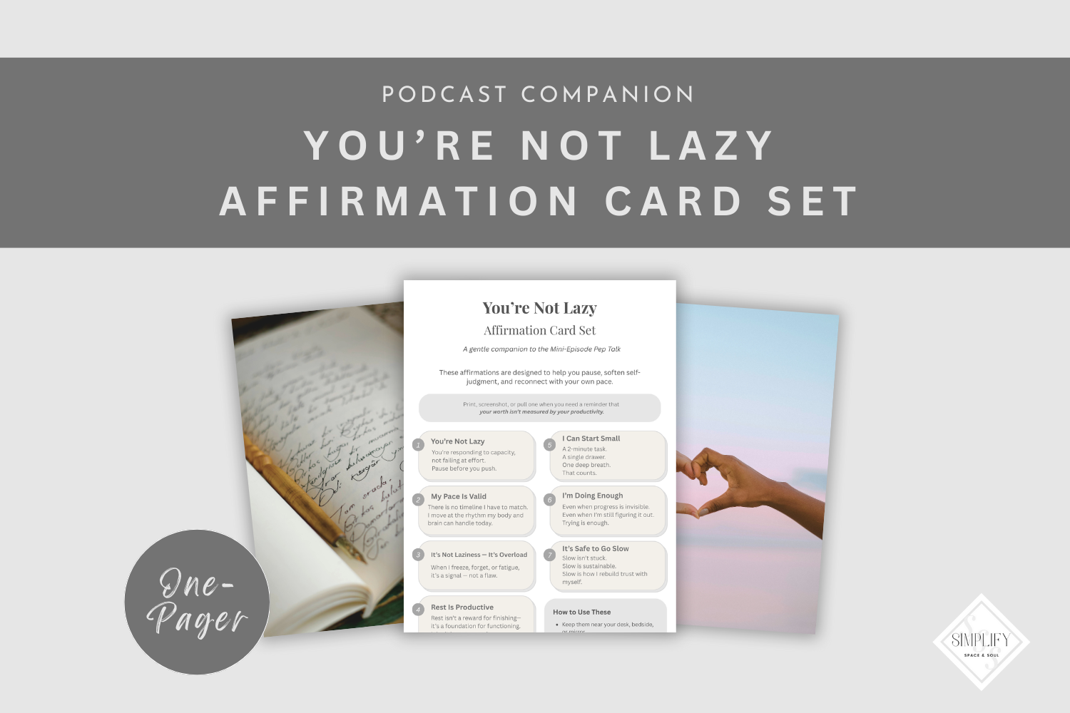 You’re Not Lazy – Affirmation Card Set