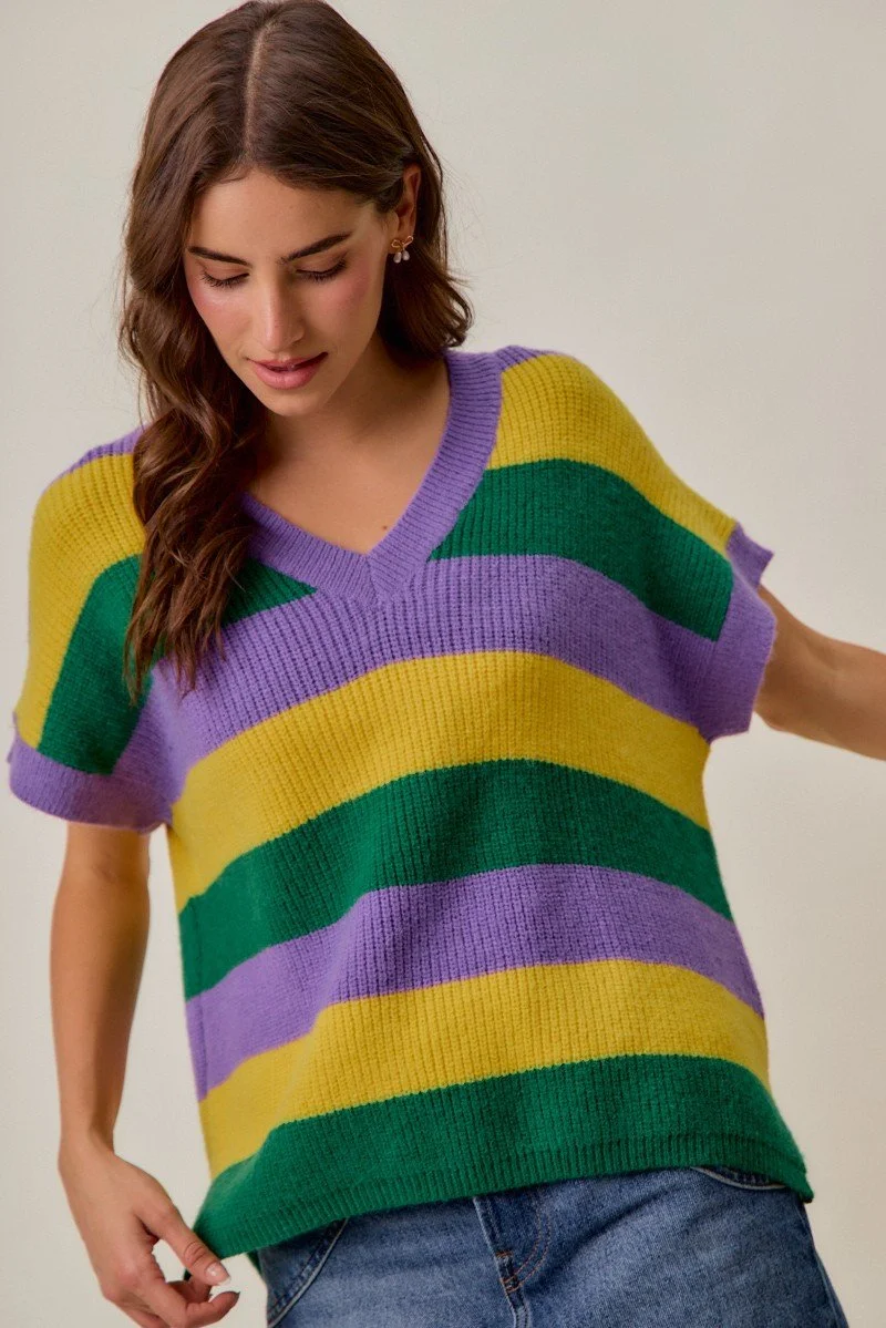 SOMESOMEMardiGrasLooseFitVNeckStripeSweaterTop13.jpg