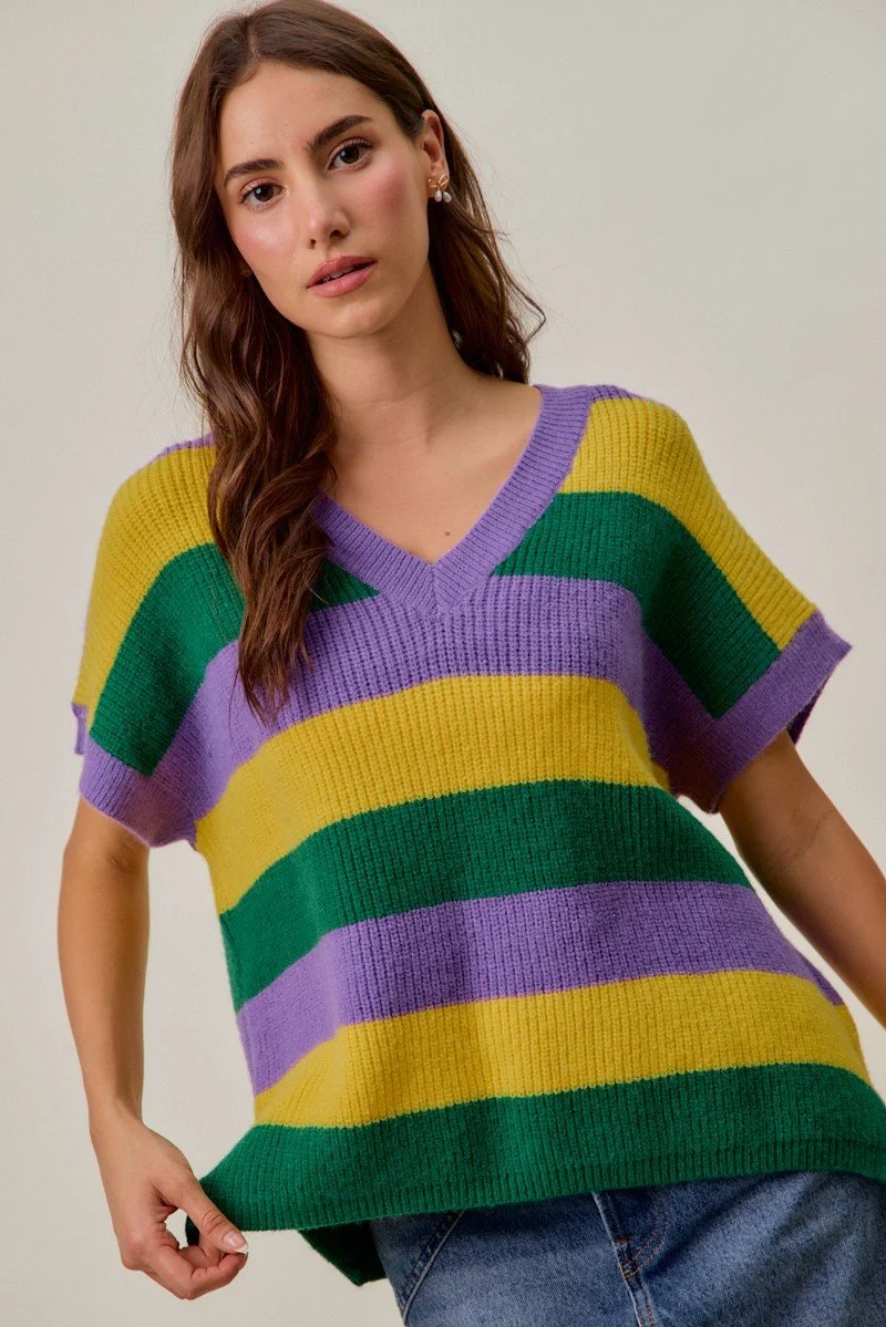 SOMESOMEMardiGrasLooseFitVNeckStripeSweaterTop0.jpg
