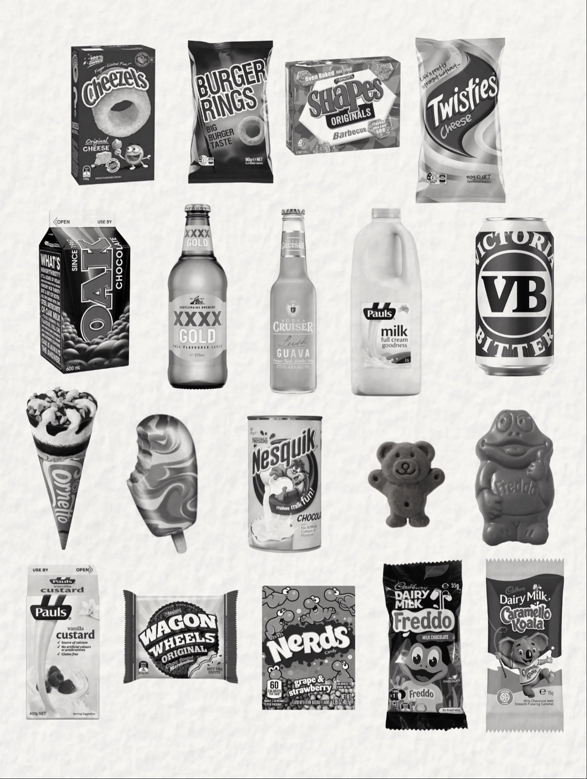 🐨 AUSSIE FAVOURITES FLASH 🐨
Would love to do each and every one if these 😍

What&rsquo;s your favourite? ✨

DM me to book 💃
.
.
.
#aussietattoos #aussietattoo #australiantattoo #australianfood #aussiefood #freddofrog #flashtattoos #finelinetattoo