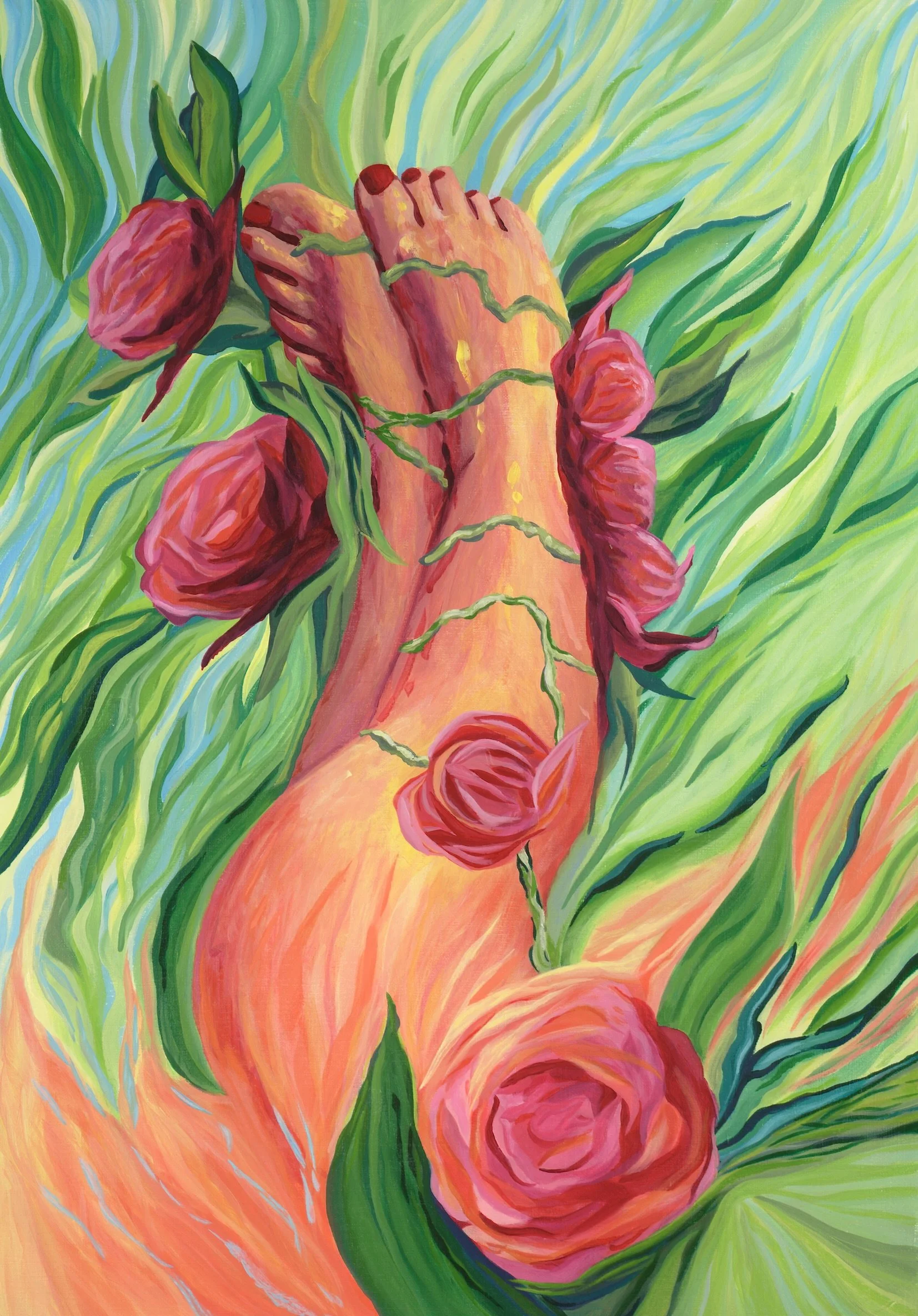 Muladhara Root Chakra acrylic on paper