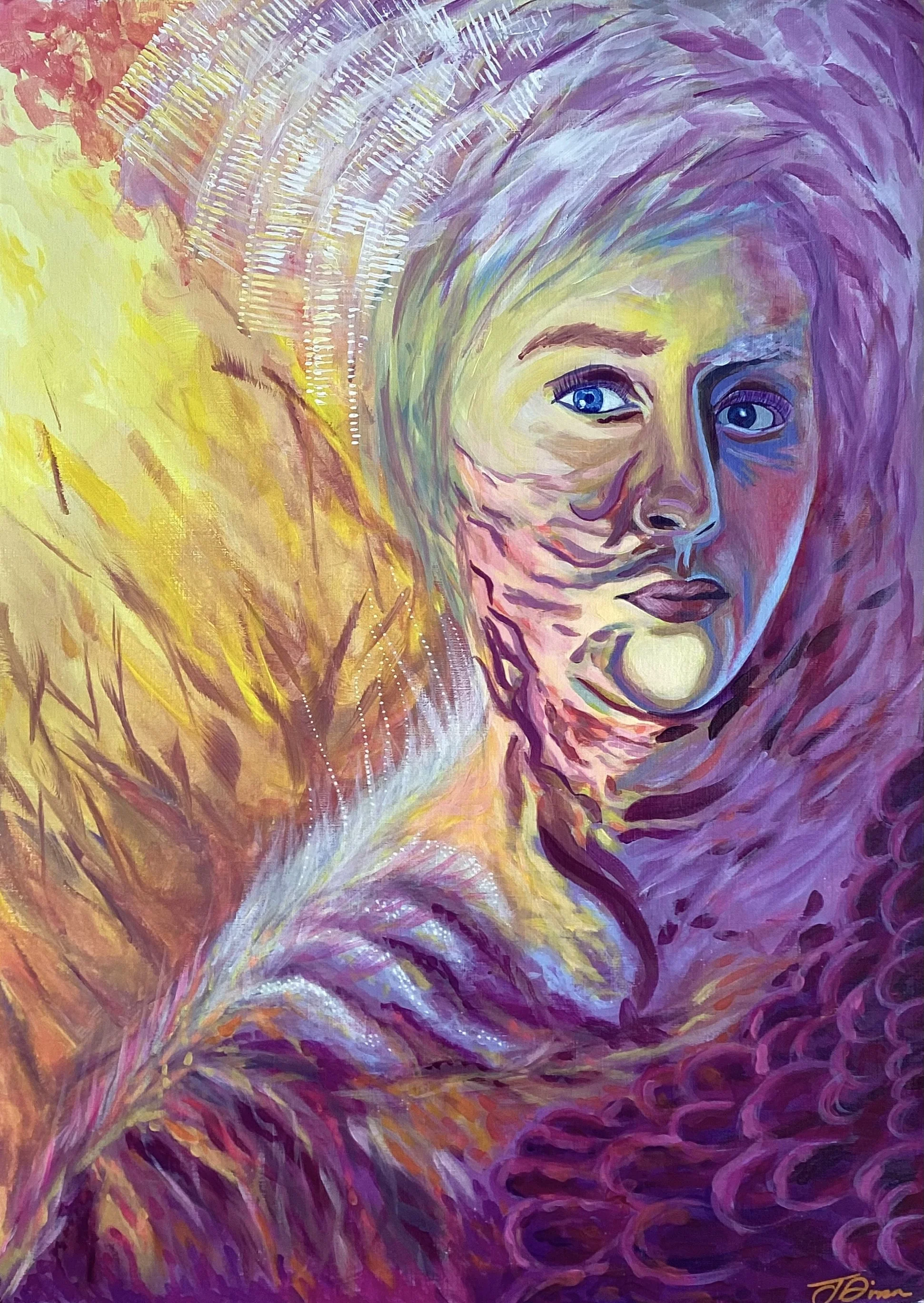 The Huntress acrylic on paper