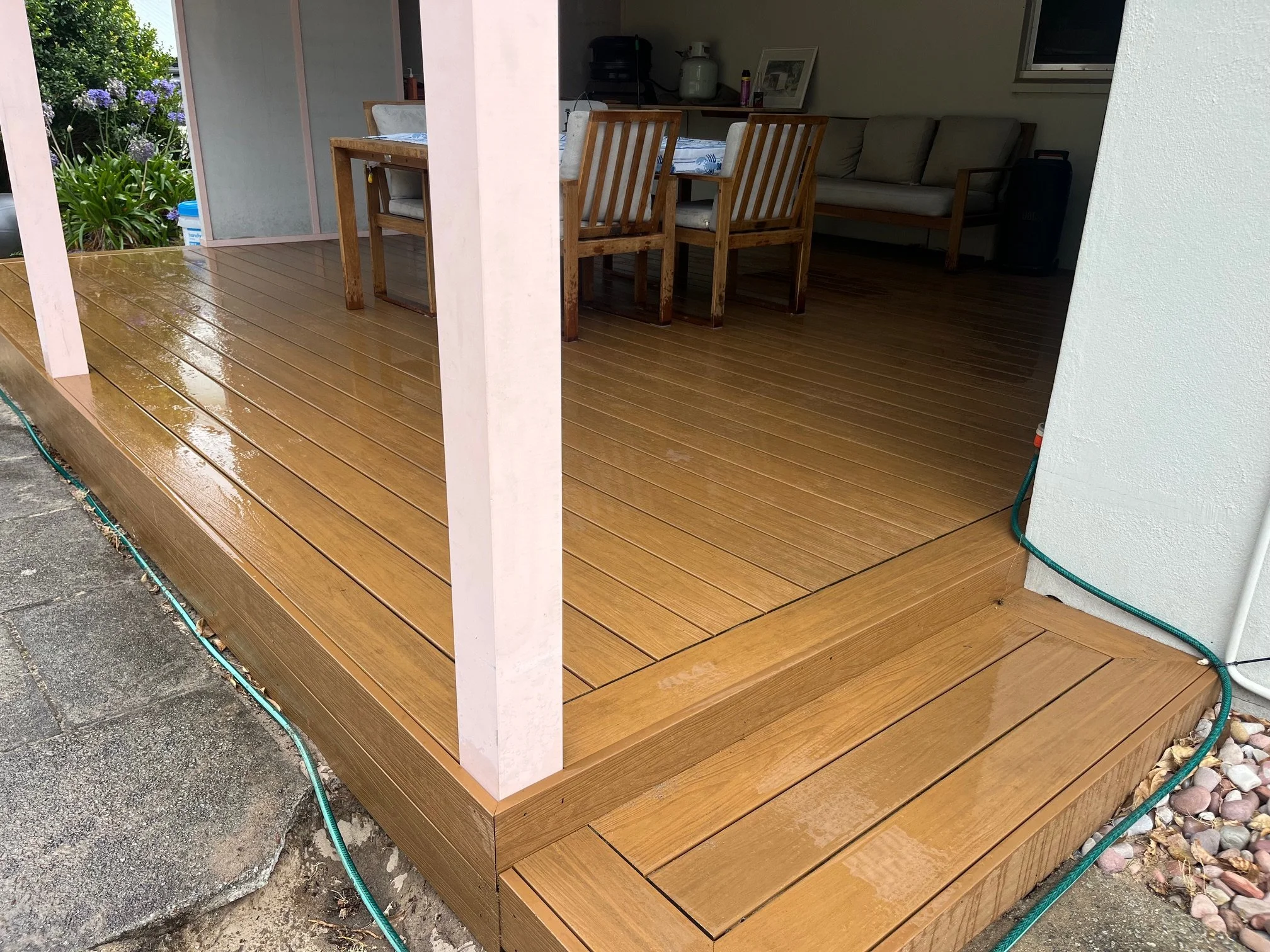 Albany carpenter working on outdoor timber project, composite decking