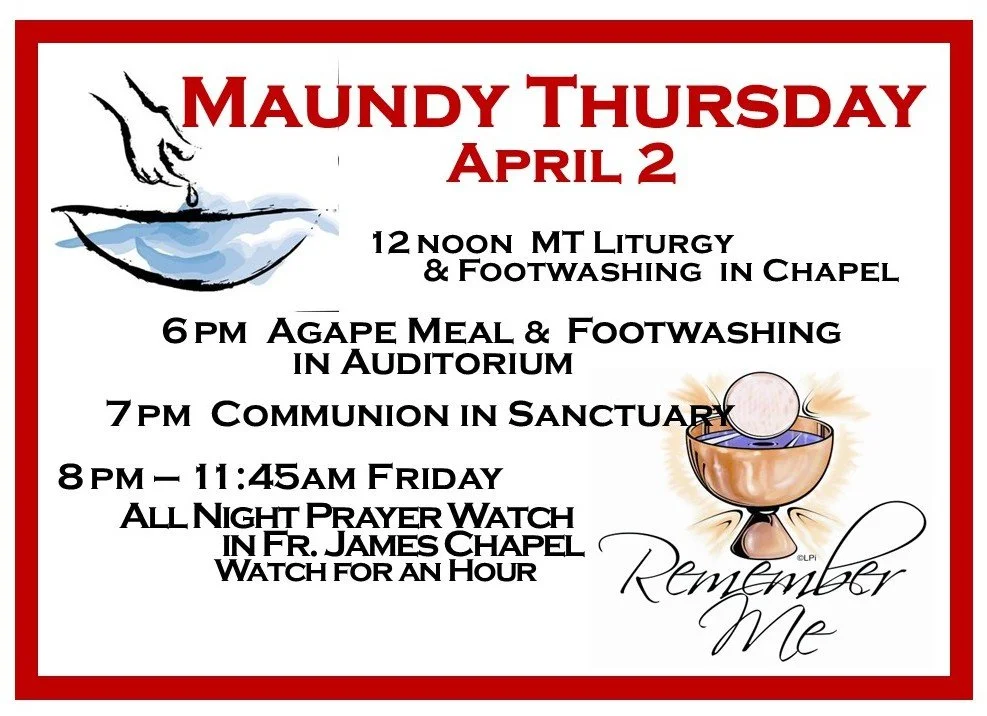 HOLY WEEK — MAUNDY THURSDay