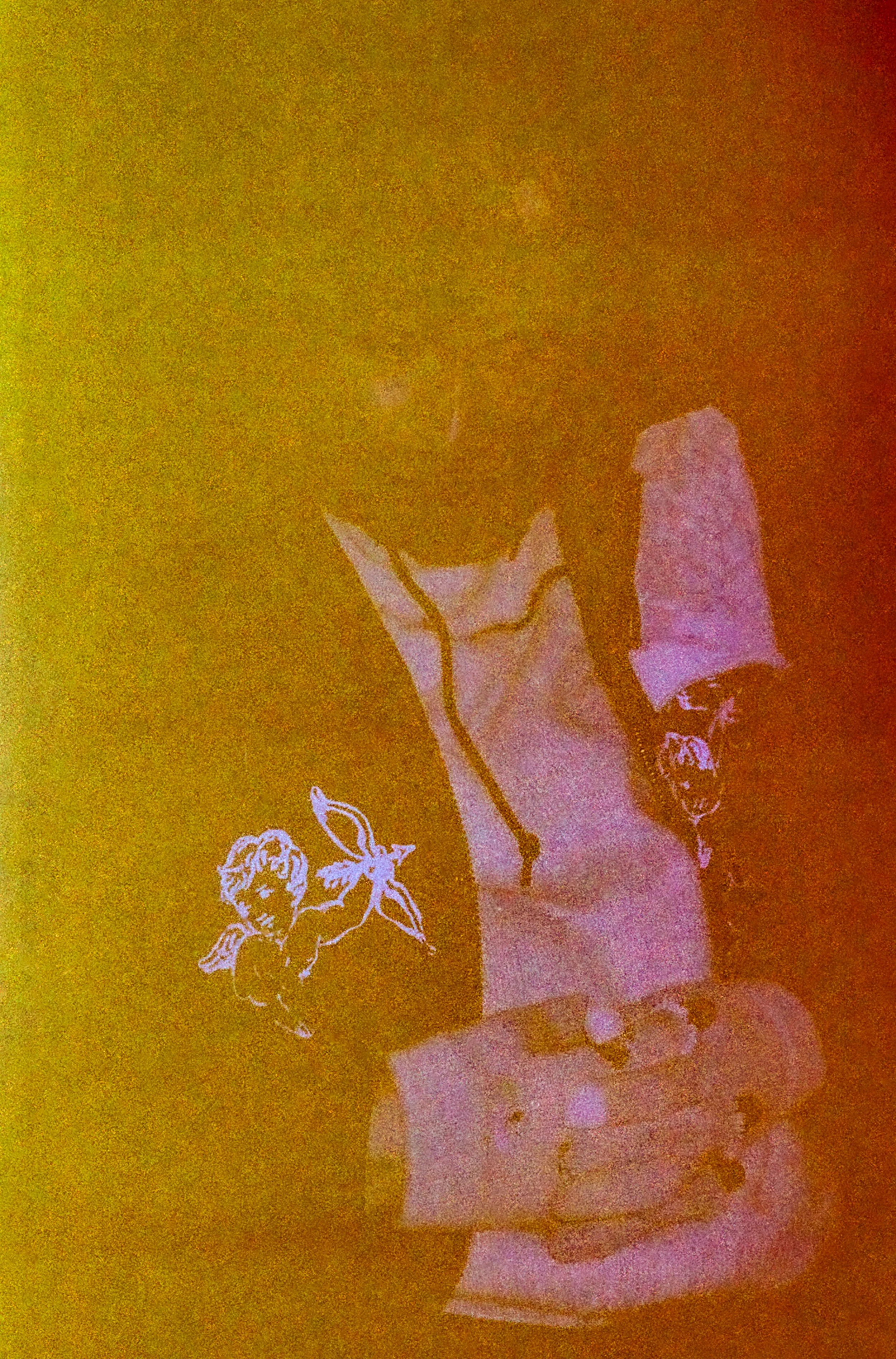 A person wearing a black jacket with embroidery.