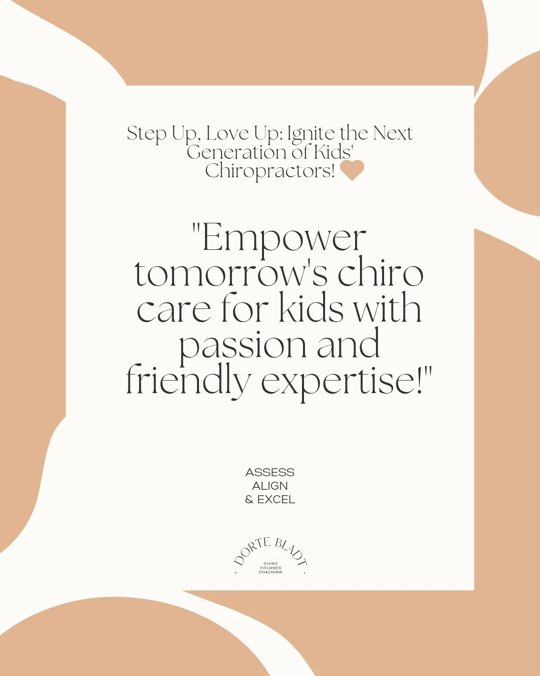Step Up, Love Up: Ignite the Next Generation of Kids' Chiropractors! 💖⁠
⁠
Are you a chiropractor passionate about kids chiro? Imagine transforming your practice with mentorship from Dorte Bladt&mdash;covering a range of topics from gentle adjustment