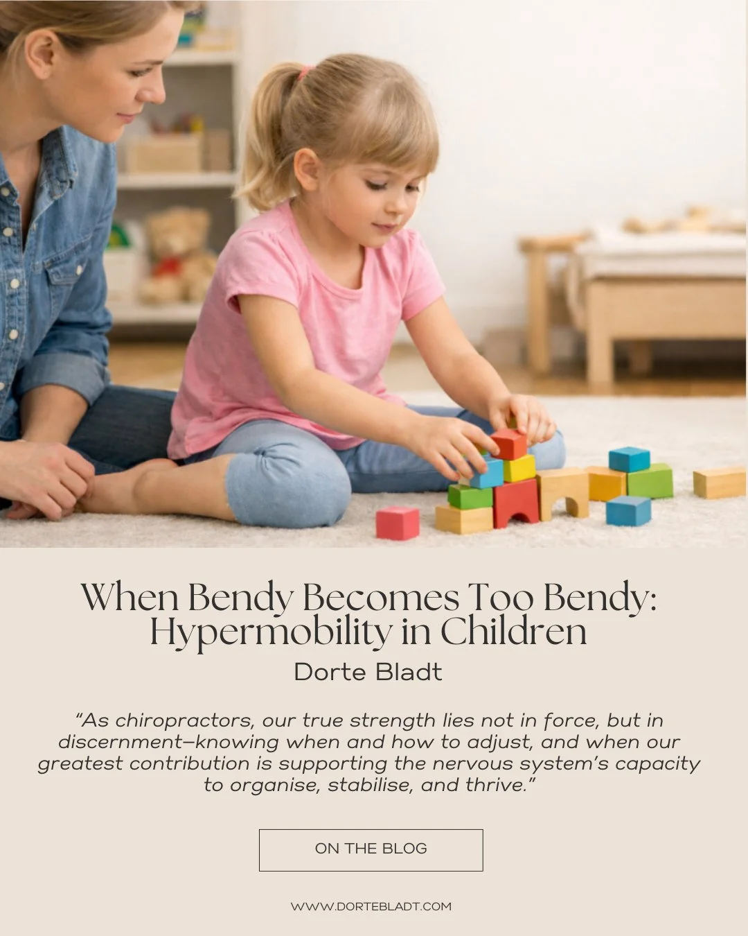 When flexibility looks impressive but stability is the real need 🤍⁠
⁠
Hypermobility in children isn&rsquo;t always &ldquo;just bendy.&rdquo; It can be a sign that their nervous system is working overtime to find balance. This new blog, explores when