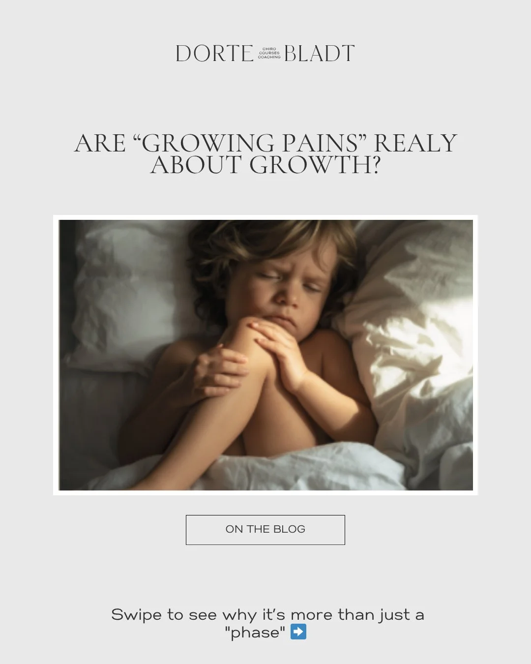 "It&rsquo;s just growing pains - they&rsquo;ll grow out of it." 🙄⁠
⁠
As chiropractors, we hear this all the time. But what if "growing pains" have very little to do with growing?⁠
⁠
For some, it&rsquo;s not just a phase, it&rsquo