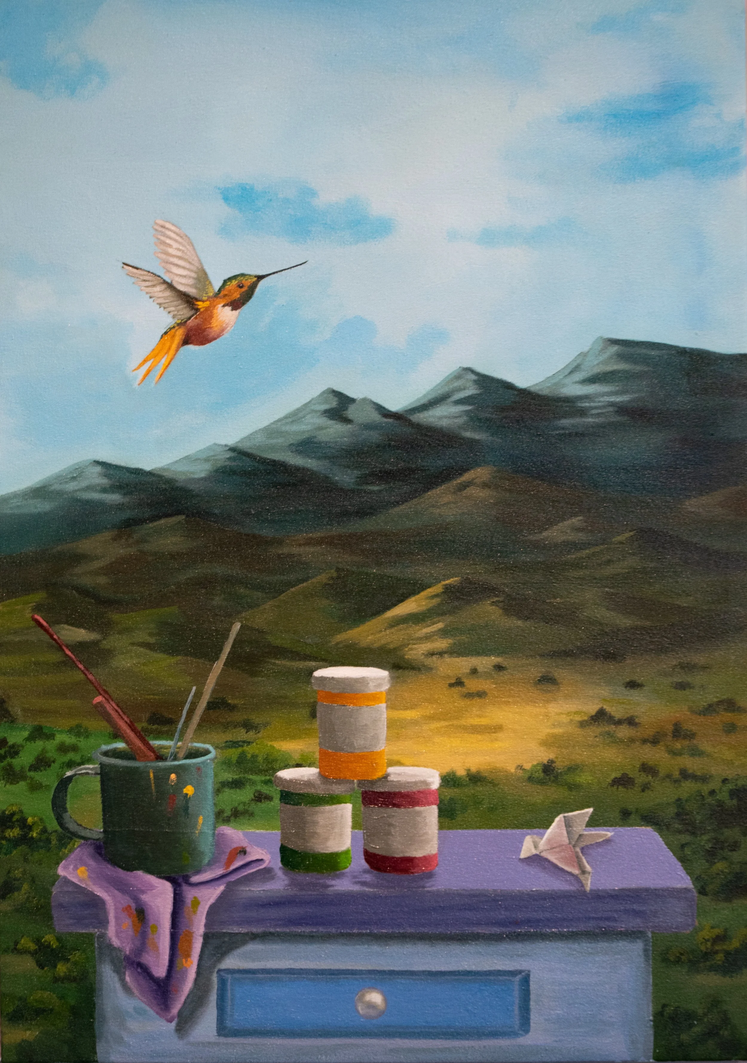 "When Creativity Takes Flight", 
Acrylic on canvas, 2025